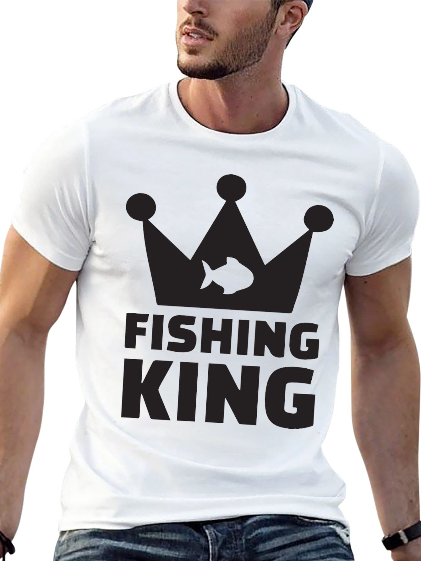 Fishing King Black T-Shirt - Anglers Crown