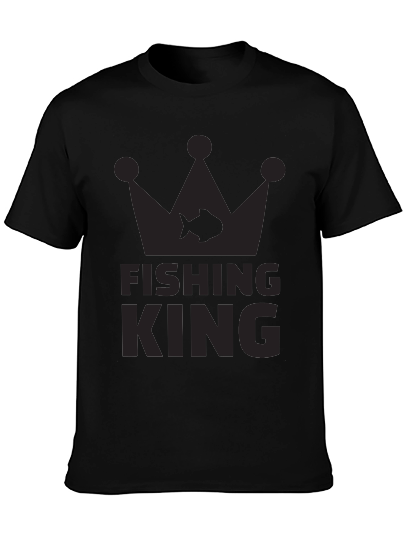 Fishing King Black T-Shirt - Anglers Crown
