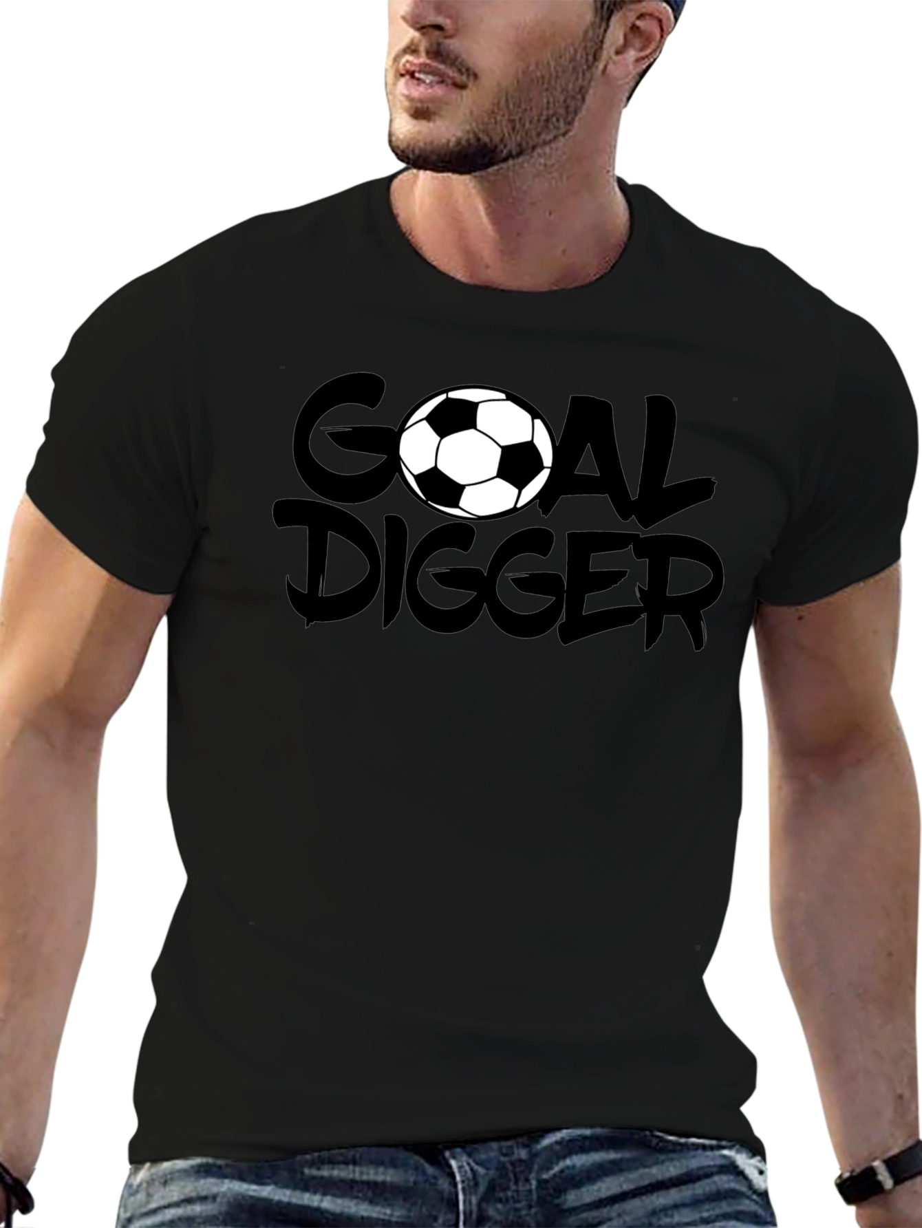 Goal Digger Soccer Graphic T-Shirt - Black