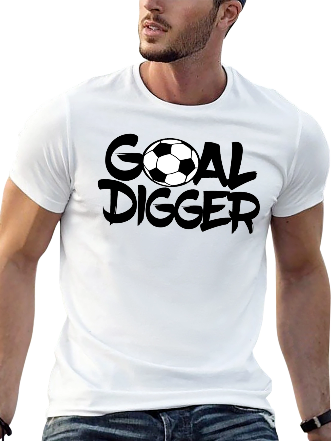 Goal Digger Soccer Graphic T-Shirt - Black