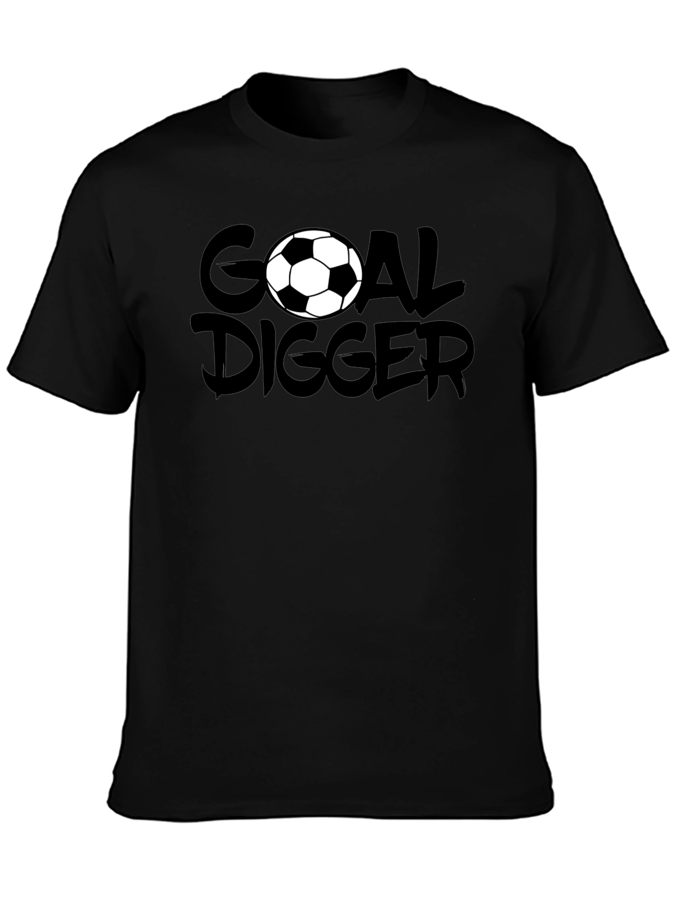 Goal Digger Soccer Graphic T-Shirt - Black