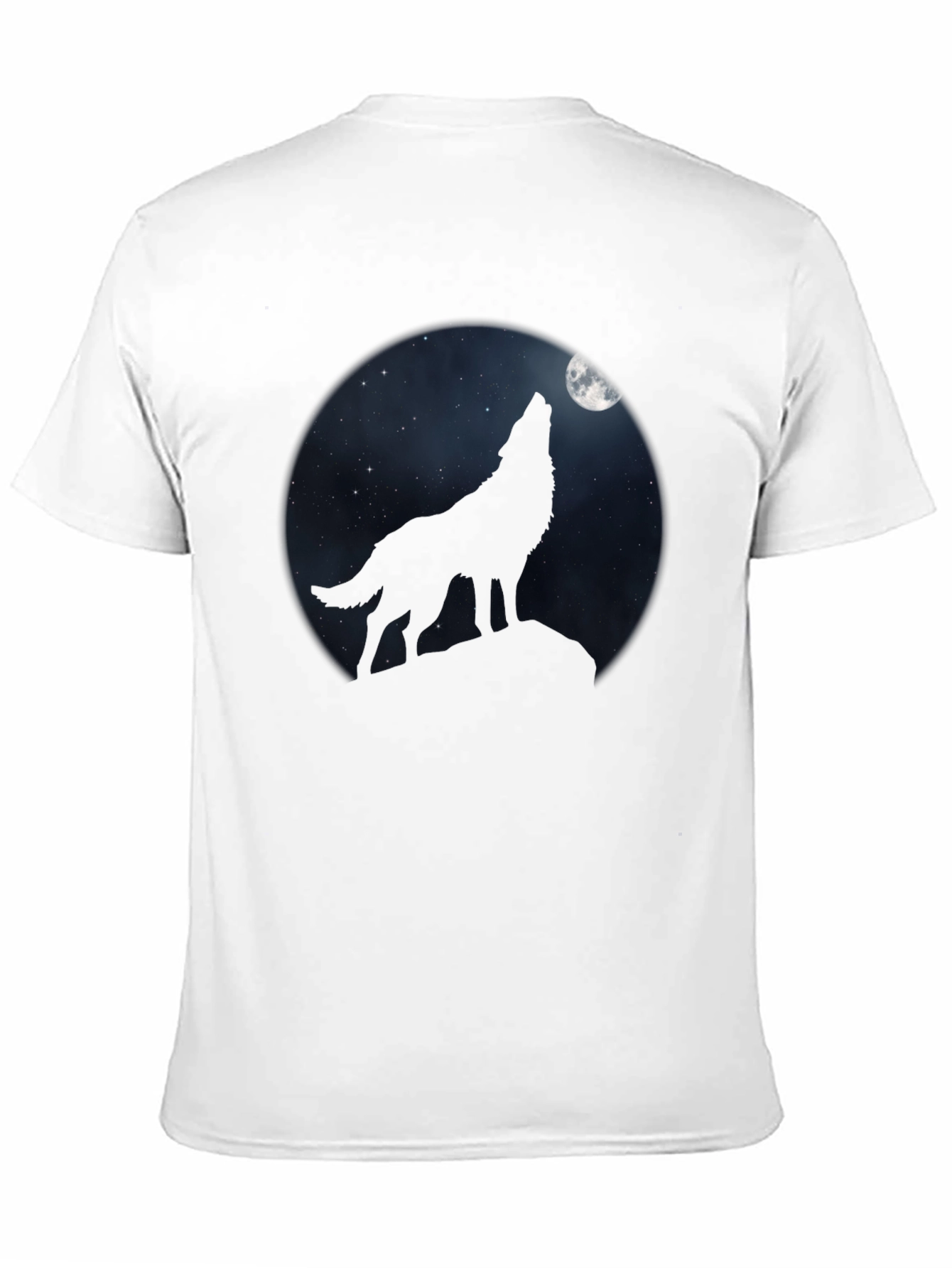 Wolf Howling at Moon Black T-Shirt