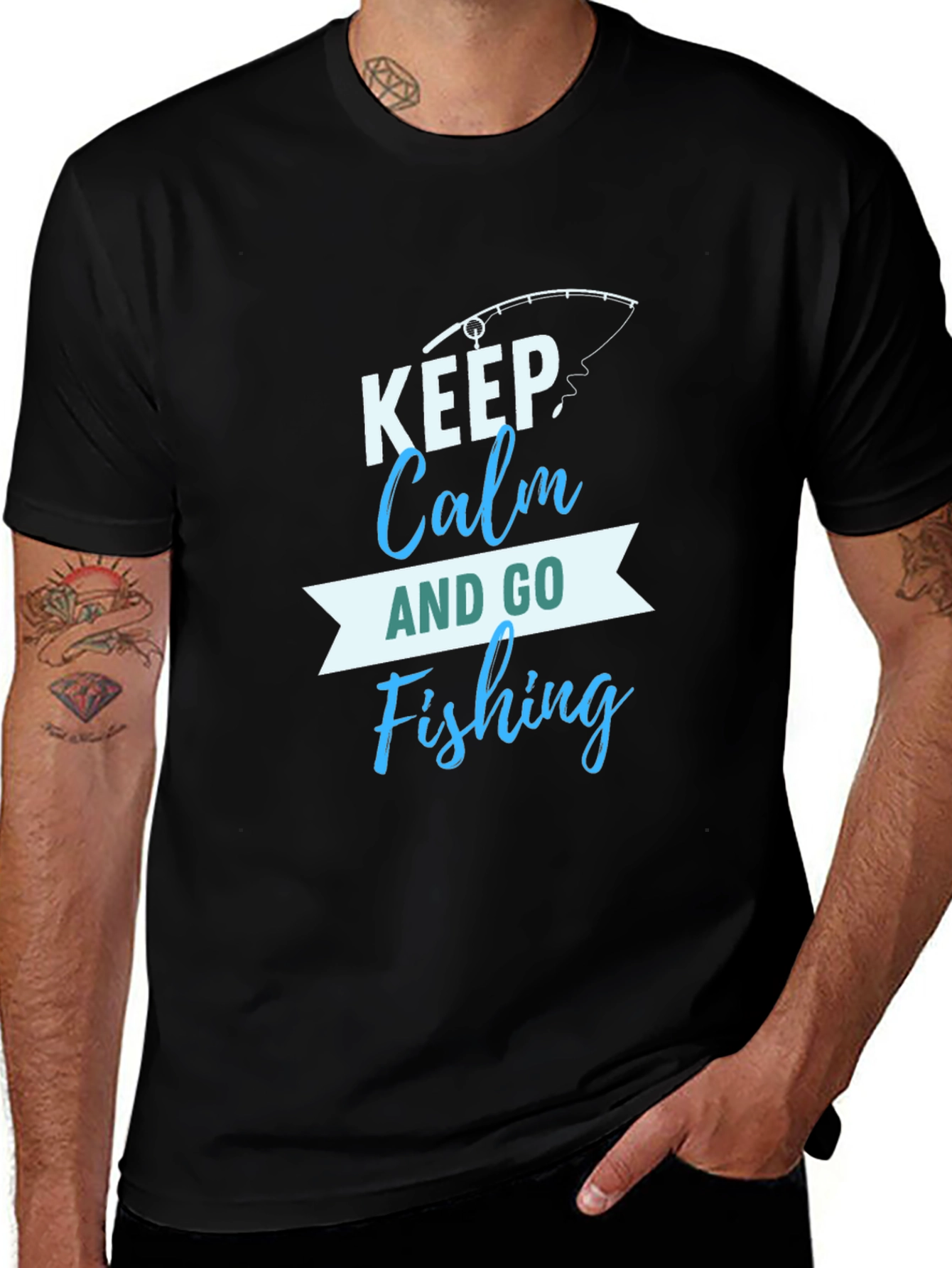 Keep Calm and Go Fishing Graphic T-Shirt