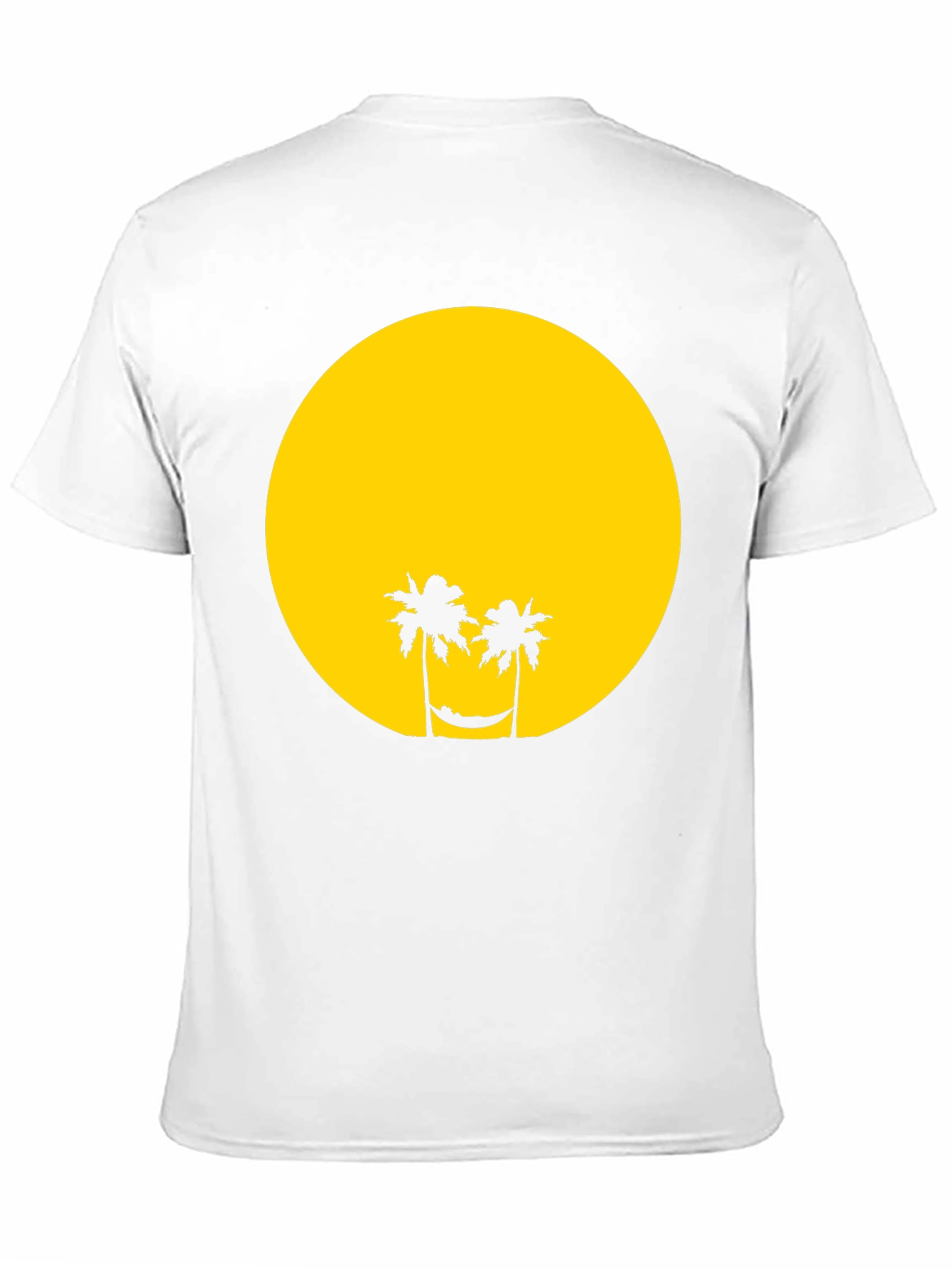 Tropical Sunset Graphic Tee - Black Cotton T-Shirt