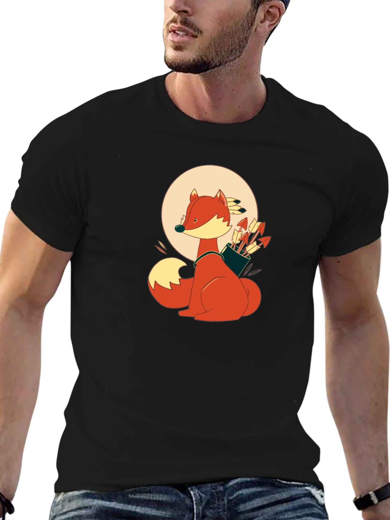 Fox Archer Black T-Shirt - Unique Graphic Tee