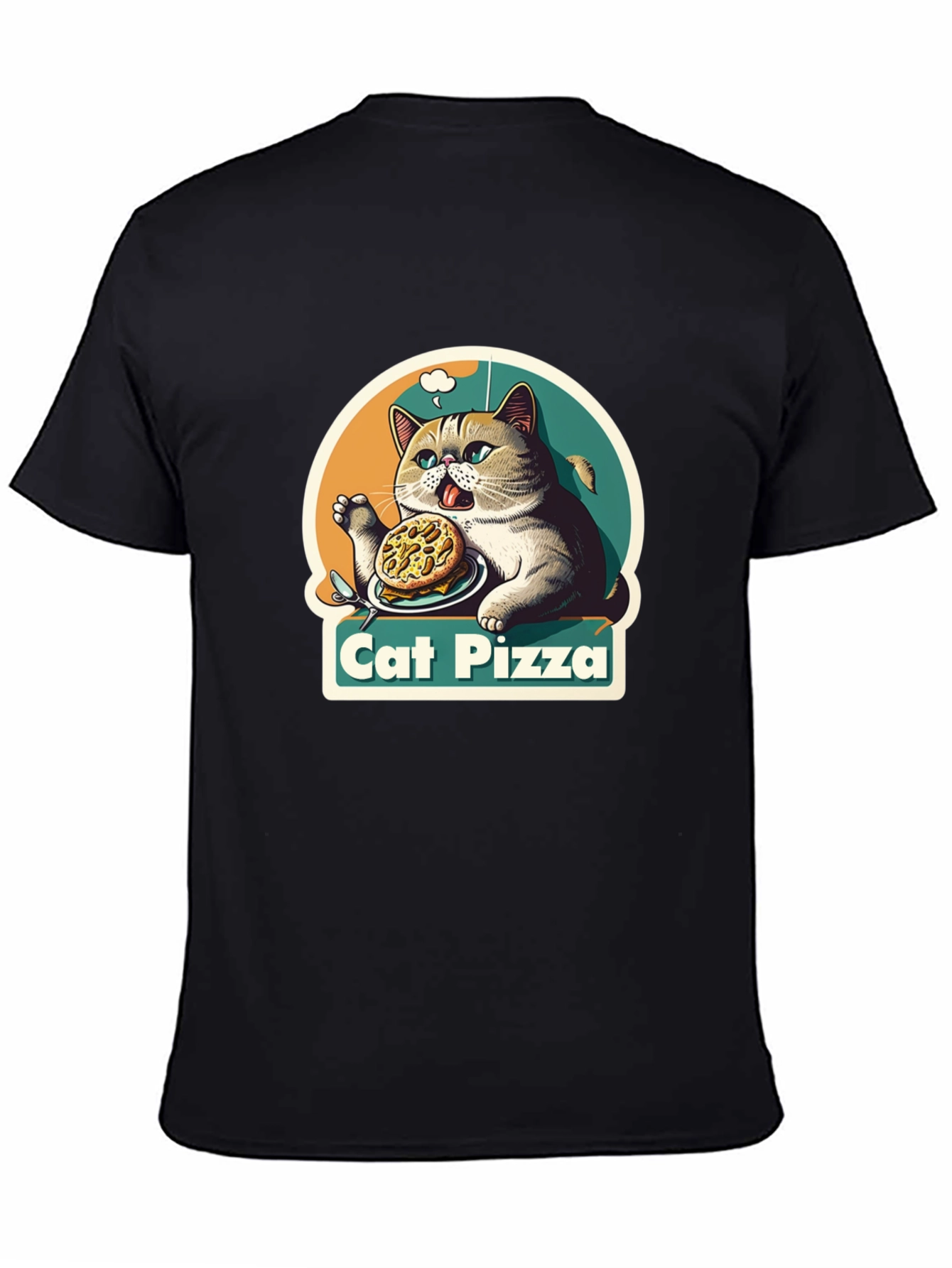 Cat Pizza Graphic T-Shirt