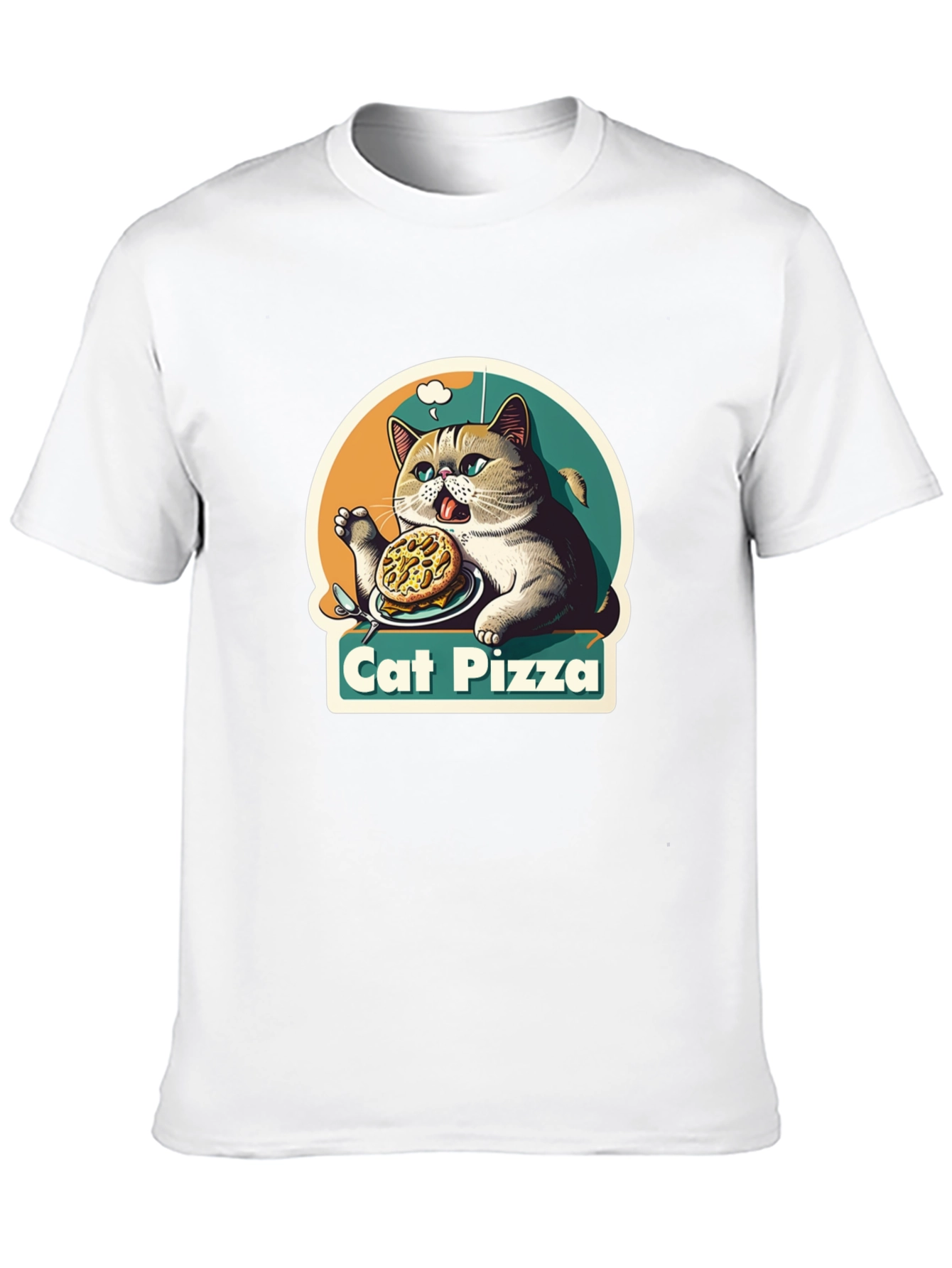 Cat Pizza Graphic T-Shirt