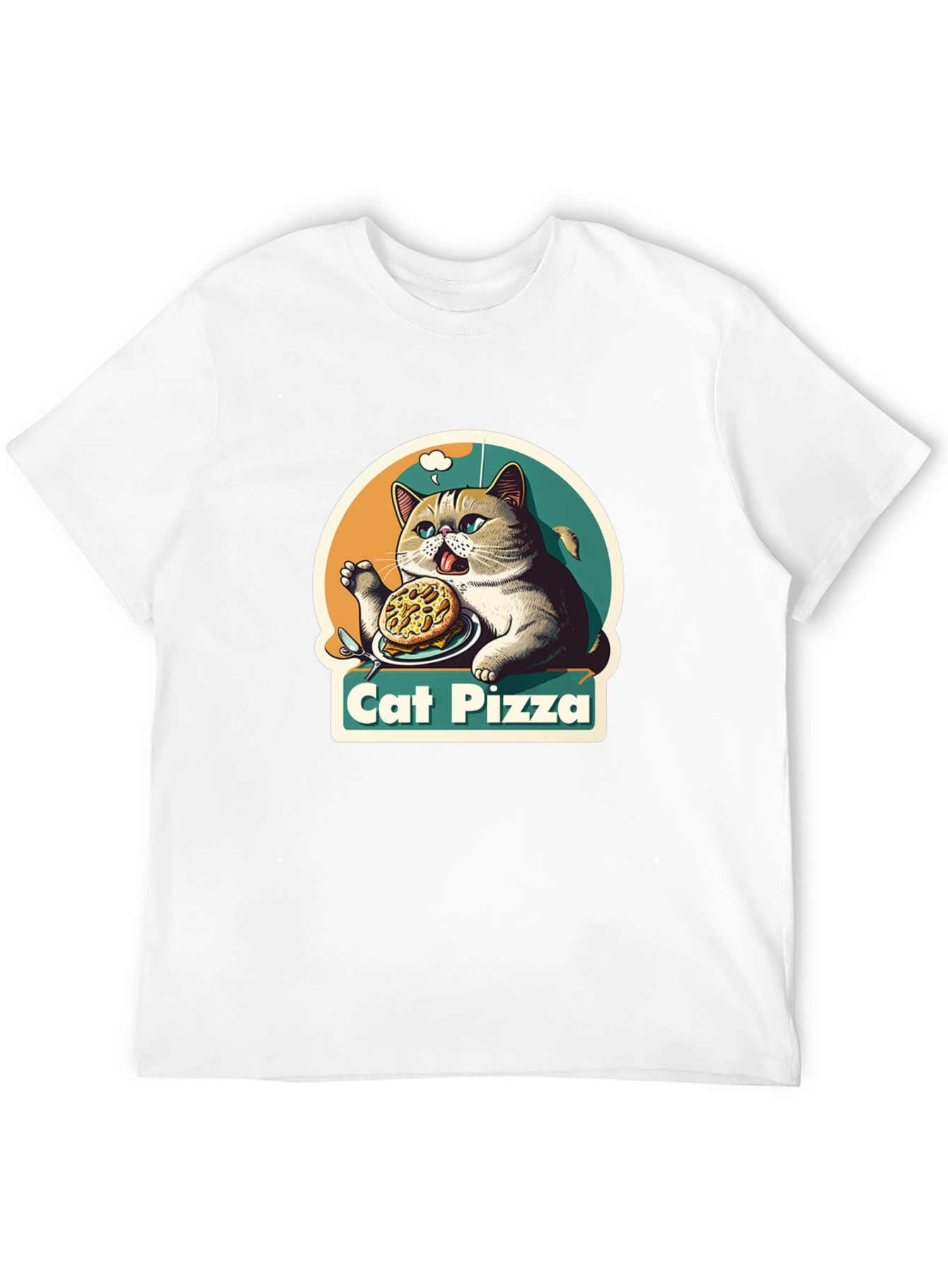 Cat Pizza Graphic T-Shirt