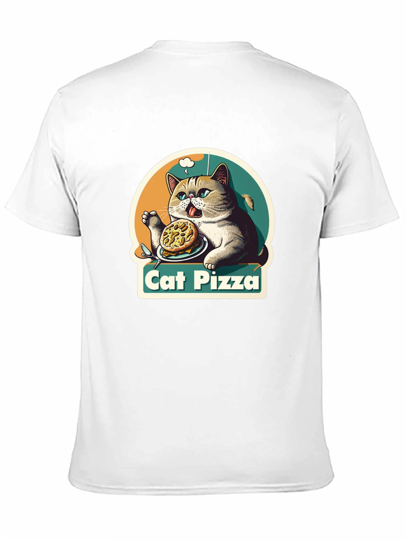 Cat Pizza Graphic T-Shirt