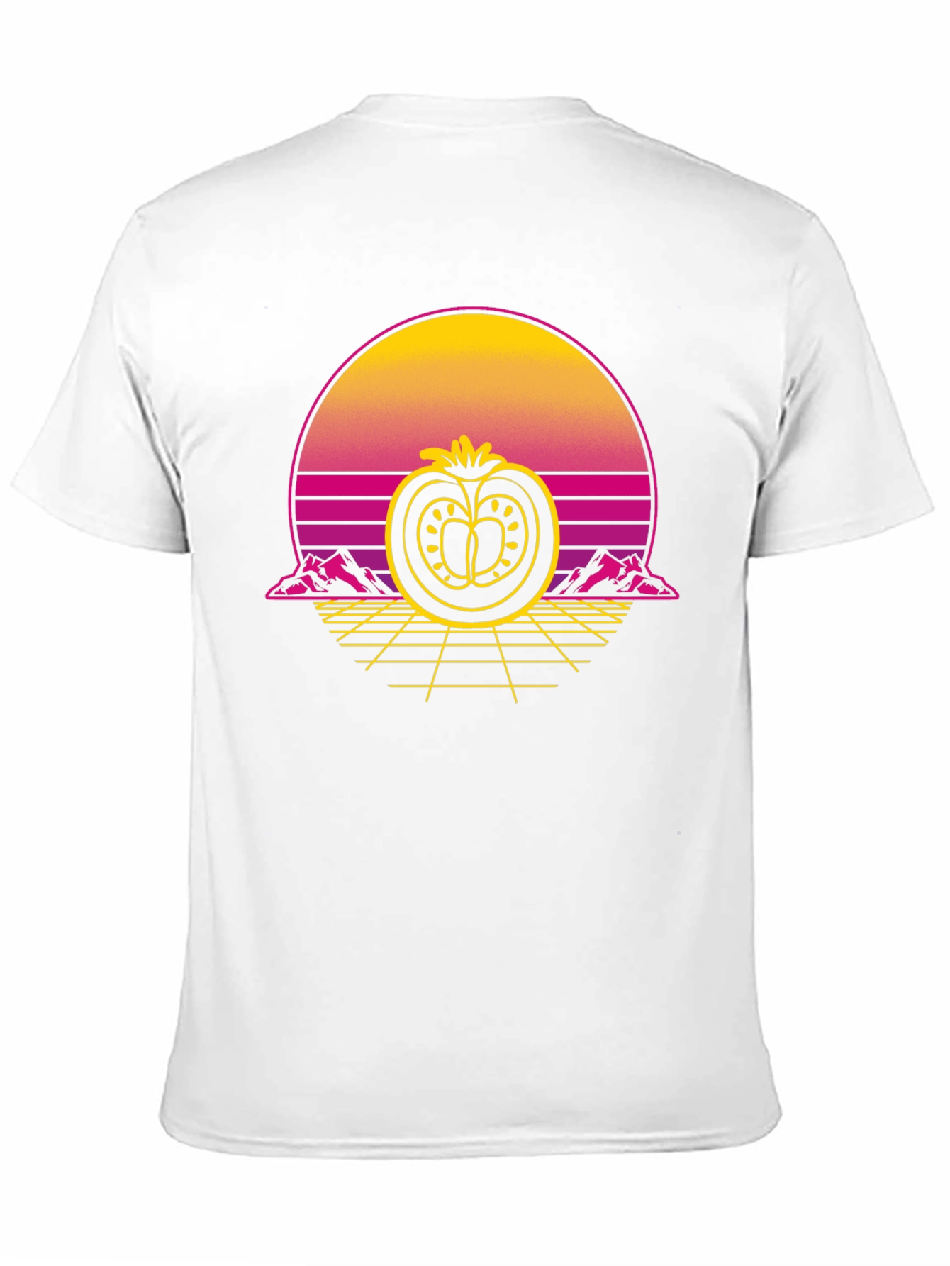 Retro Tomato Graphic Tee - Black Cotton T-Shirt