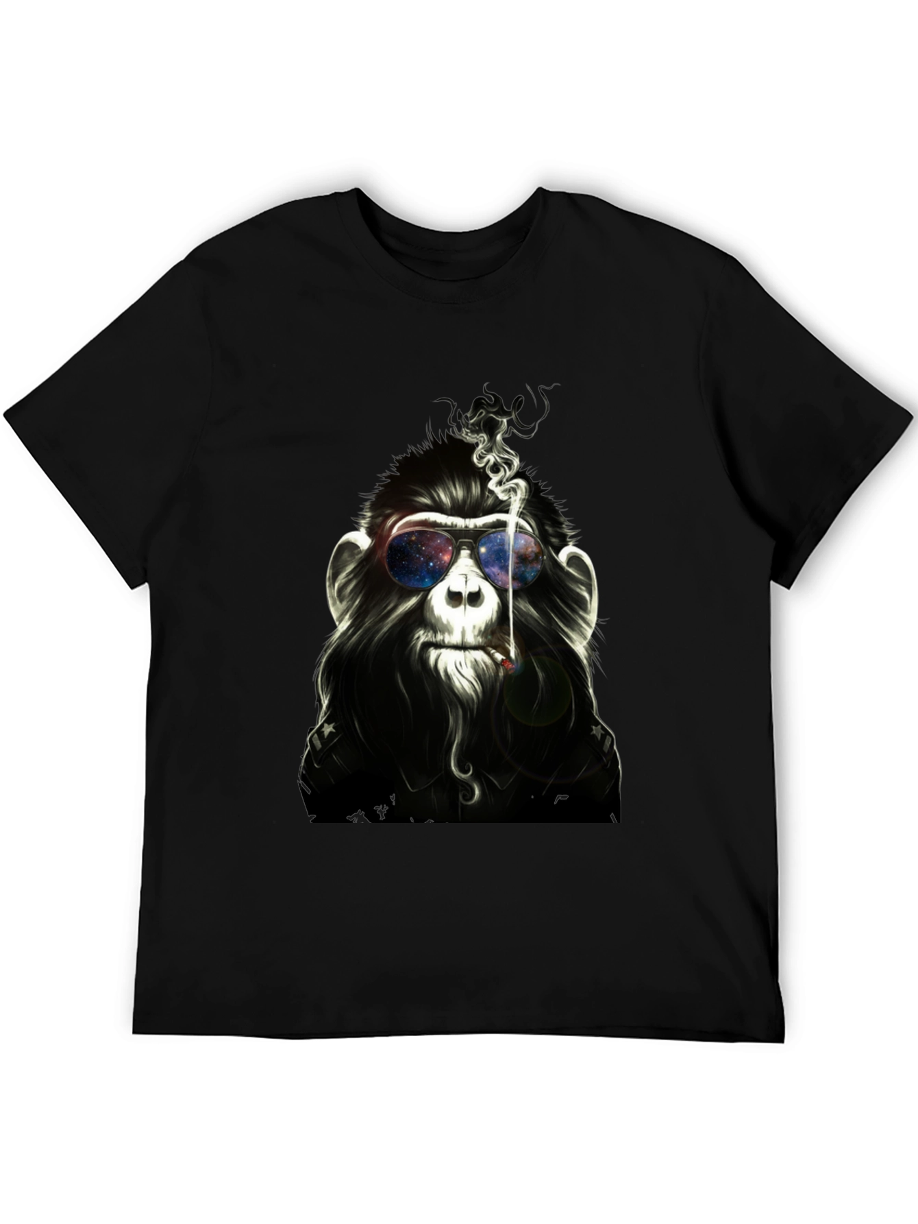 Cool Monkey Smoking Black T-Shirt
