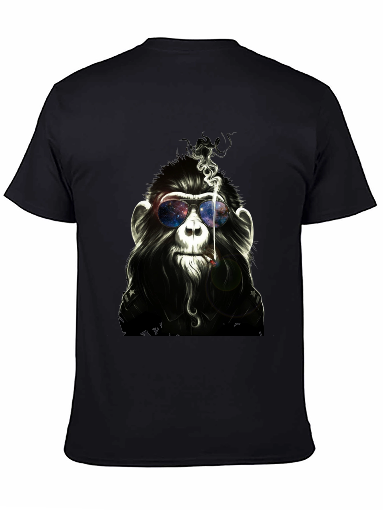 Cool Monkey Smoking Black T-Shirt