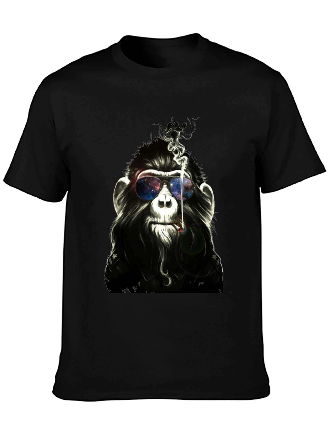 Cool Monkey Smoking Black T-Shirt