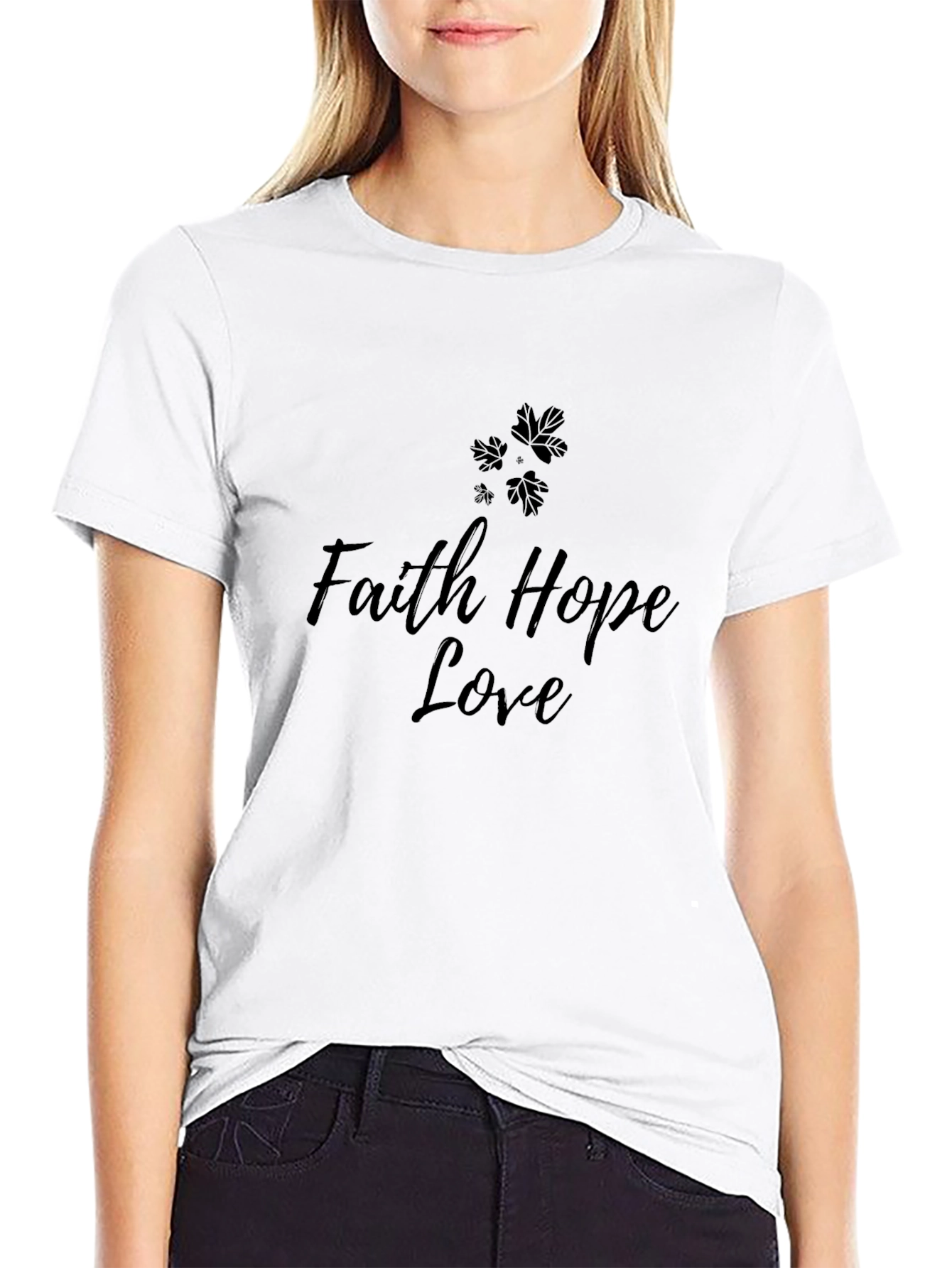 Faith Hope Love Graphic Tee - Stylish Black T-Shirt