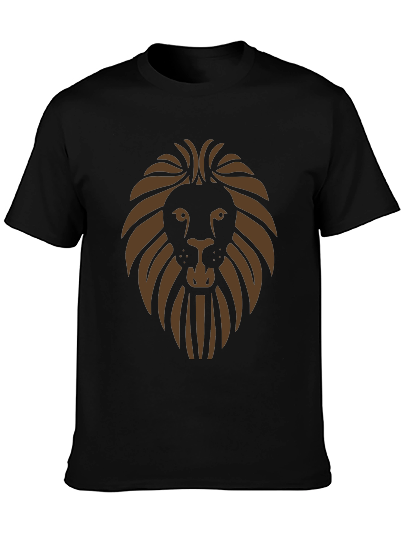 Lion Graphic Print Mens Black T-Shirt