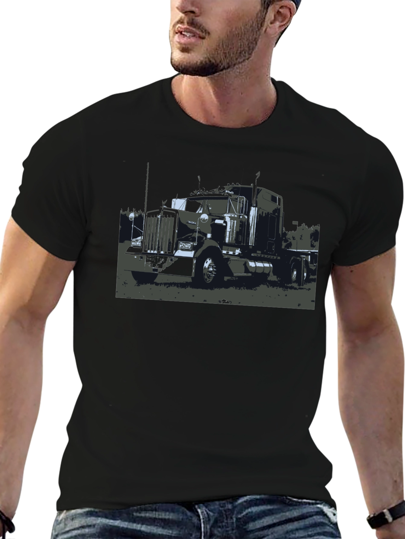 Truck Graphic Black T-Shirt - Classic Style