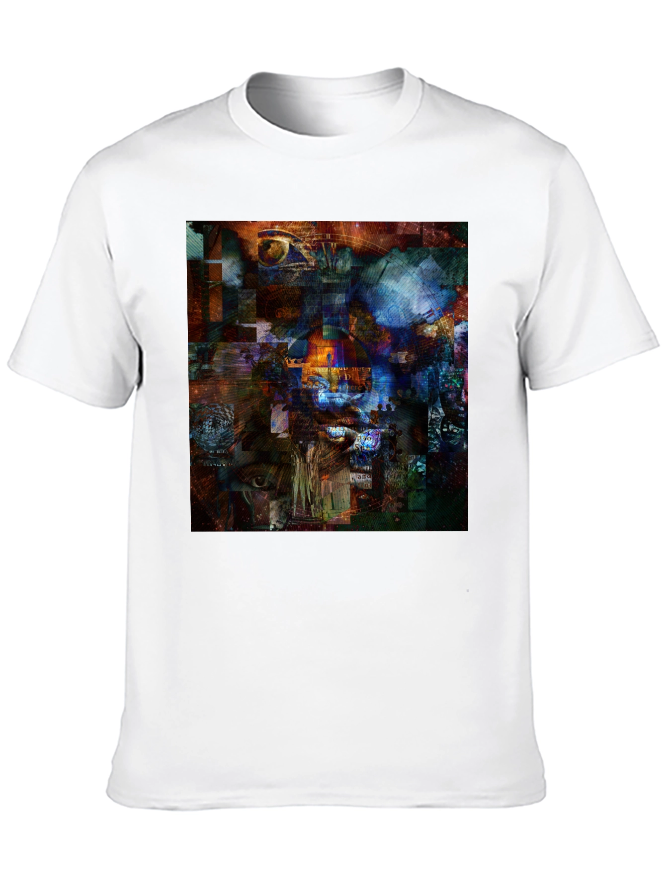 Abstract Collage Art Print Black T-Shirt