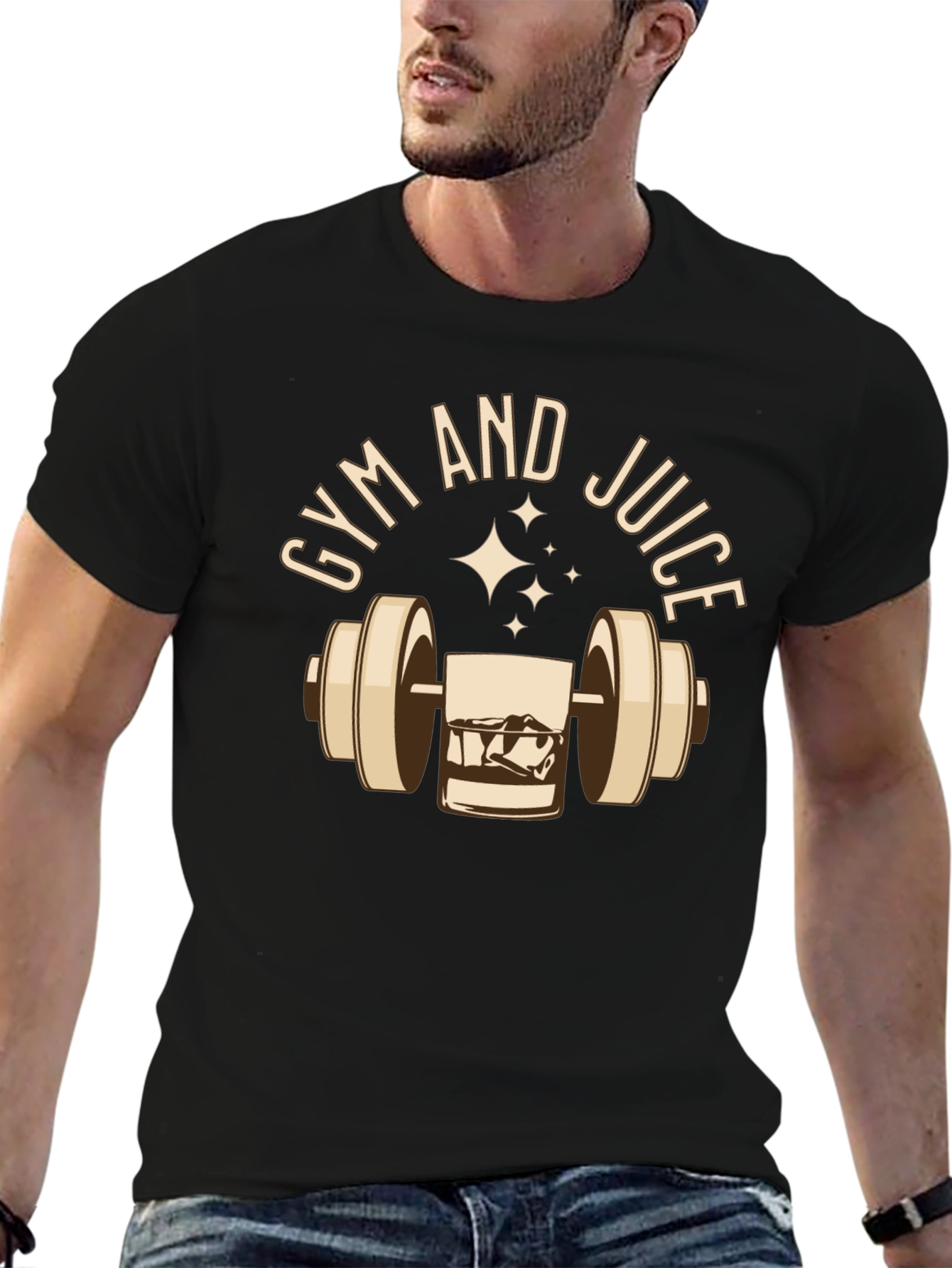 Gym and Juice Graphic Tee - Black