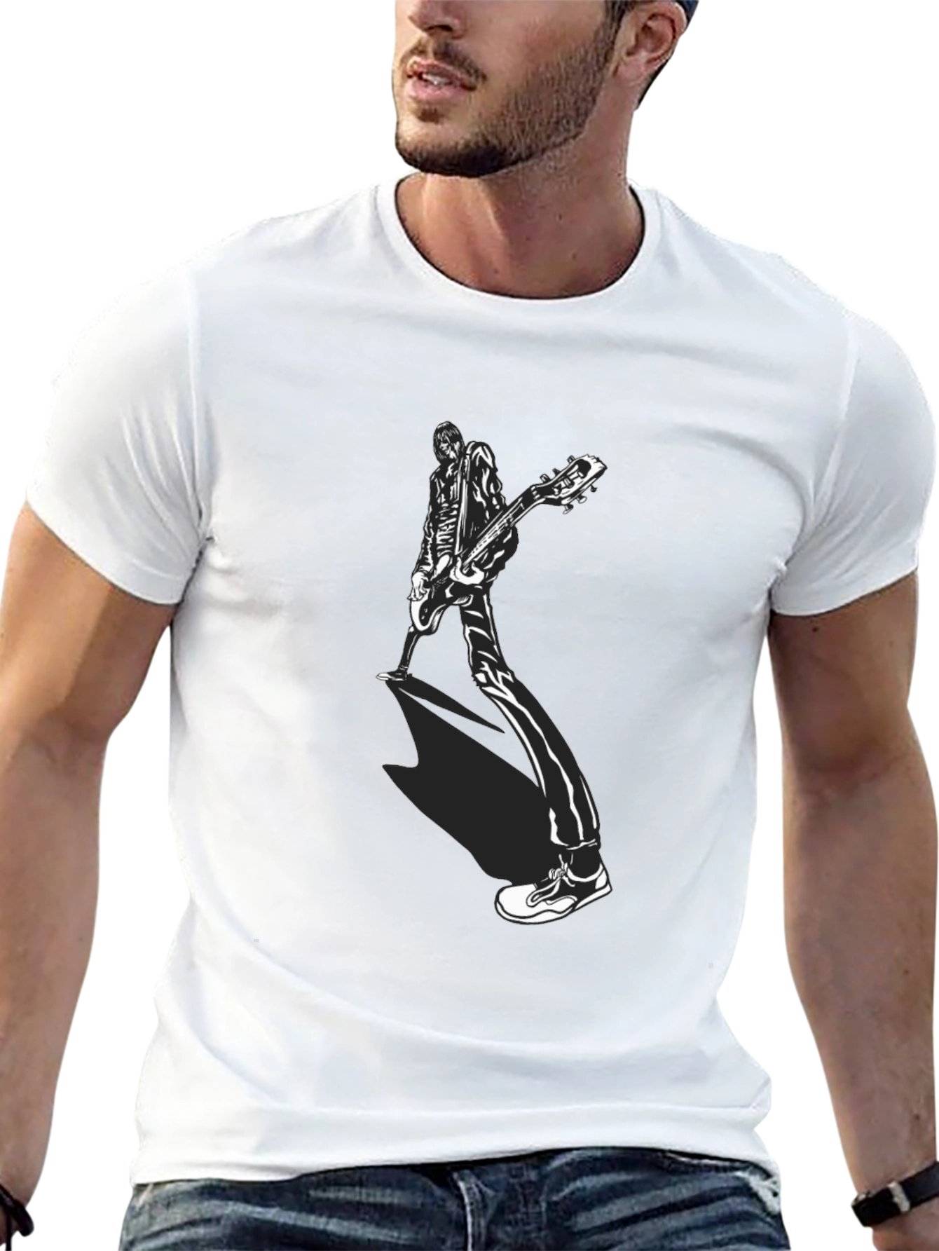 Guitar Player Graphic Tee - Black