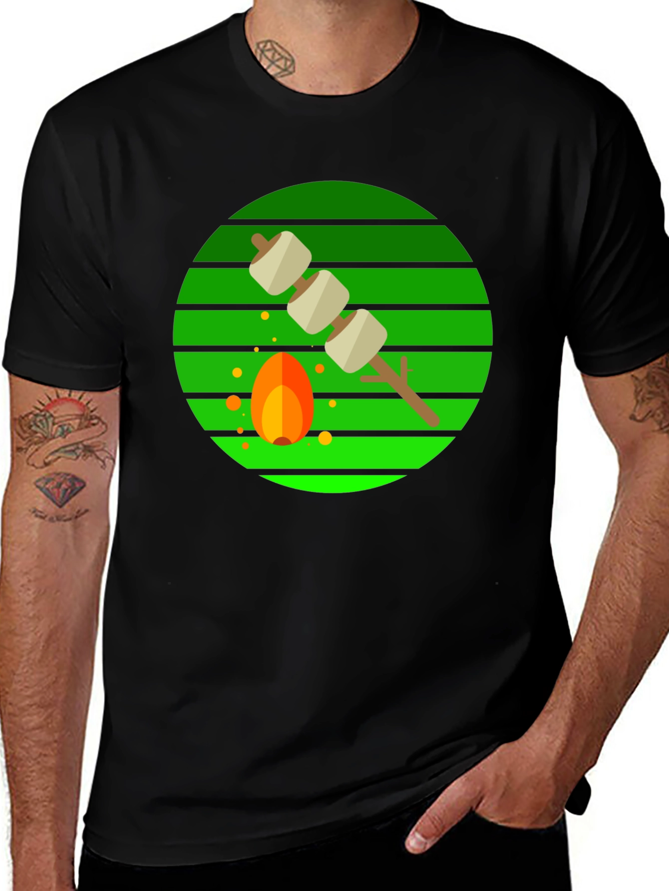 Marshmallow Roasting Campfire Graphic Tee