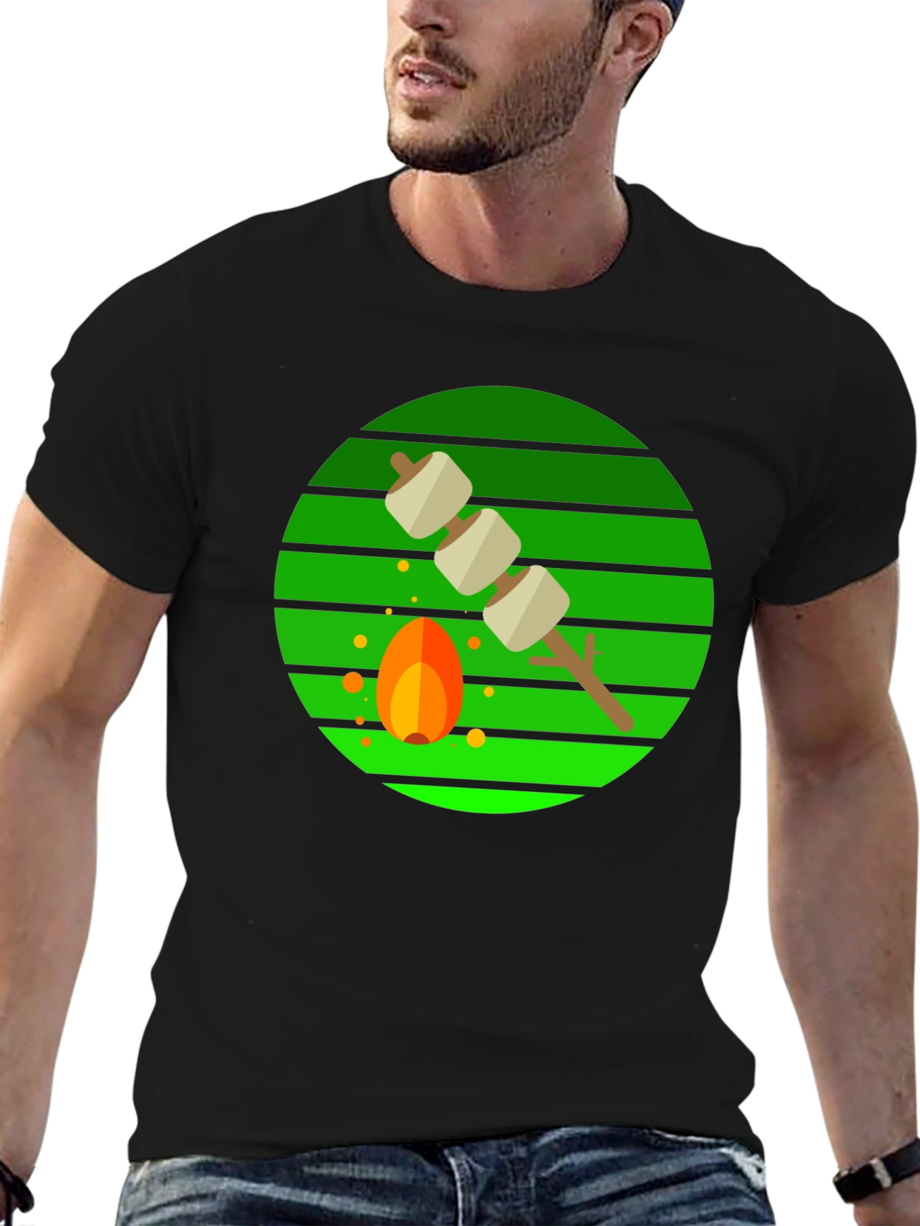 Marshmallow Roasting Campfire Graphic Tee