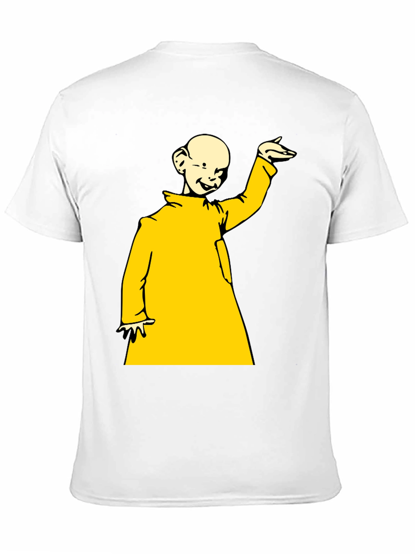 Black T-Shirt with Yellow Cartoon Design