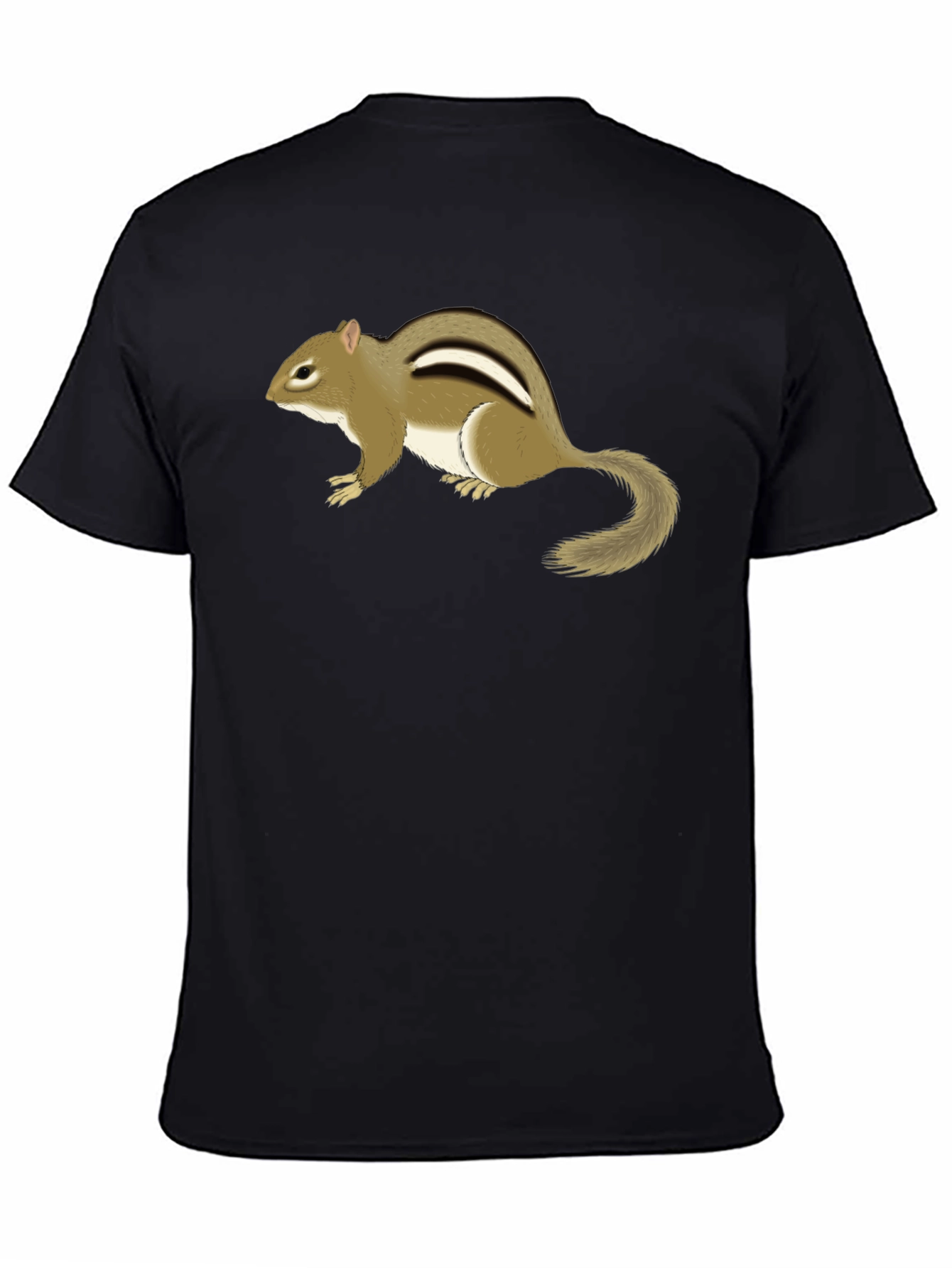 Chipmunk Graphic Tee - Black Cotton T-Shirt