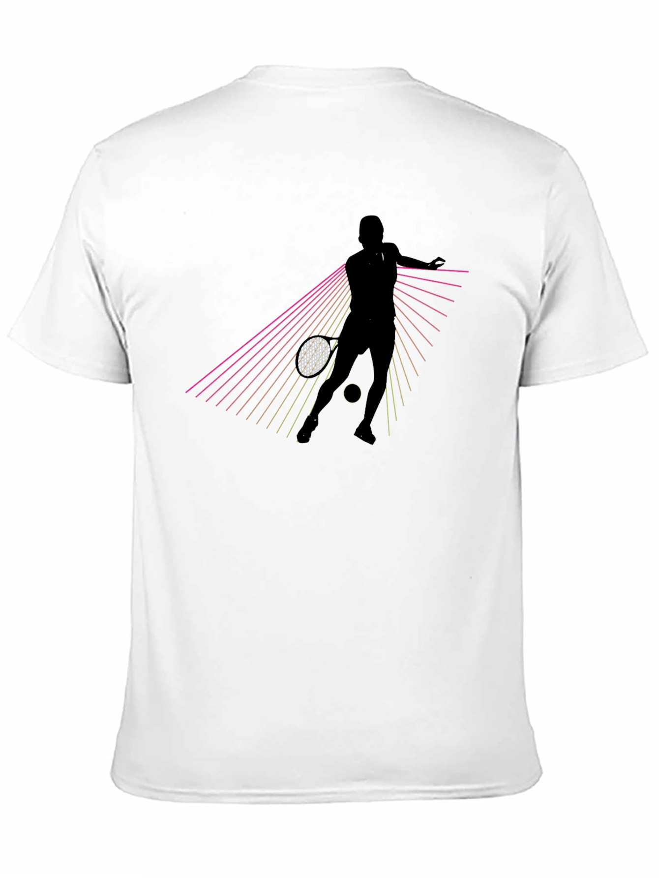 Tennis Player Graphic T-Shirt - Black