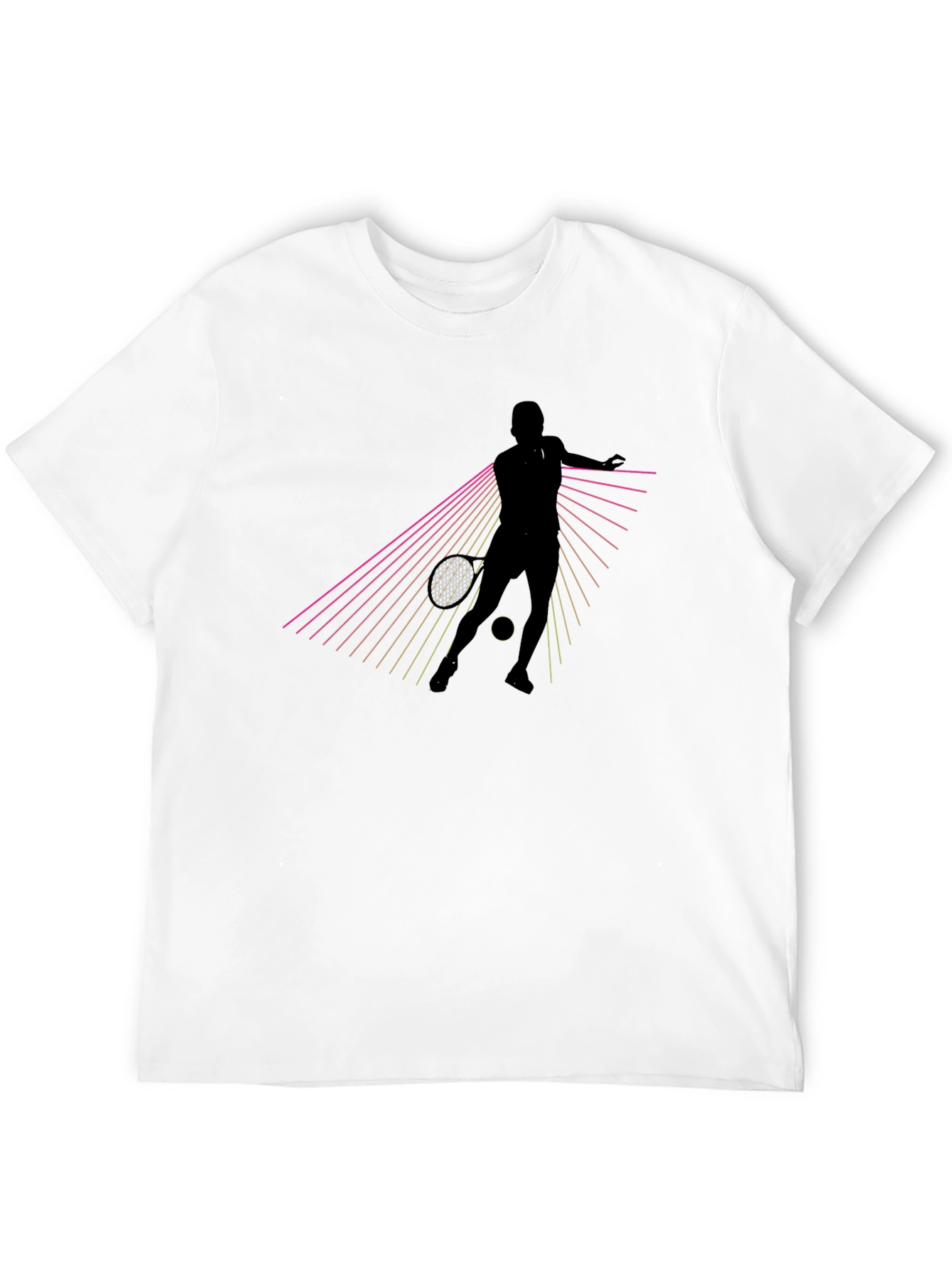 Tennis Player Graphic T-Shirt - Black