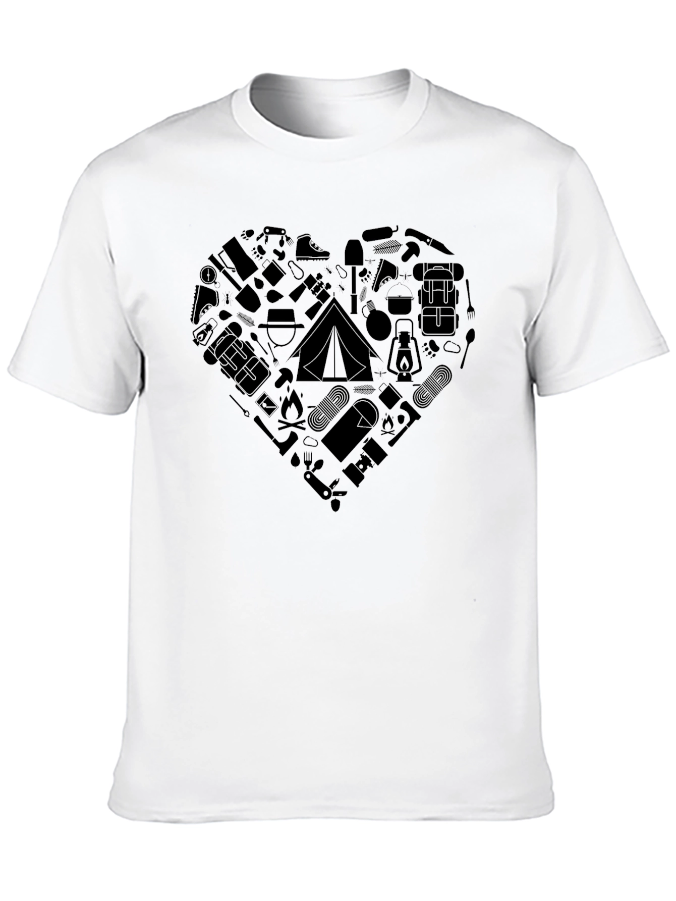 Camping Heart Graphic T-Shirt - Outdoor Adventure Tee
