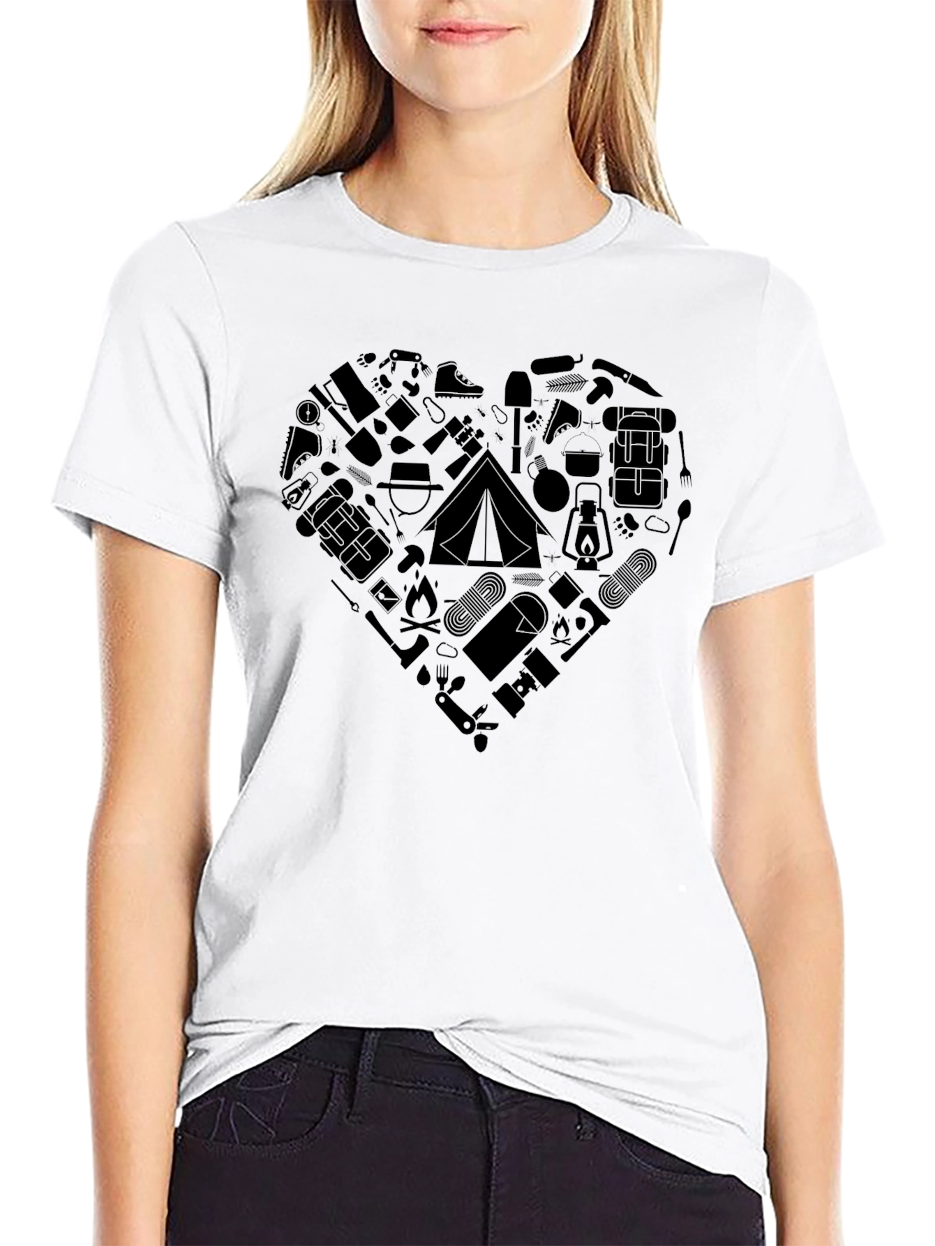 Camping Heart Graphic T-Shirt - Outdoor Adventure Tee