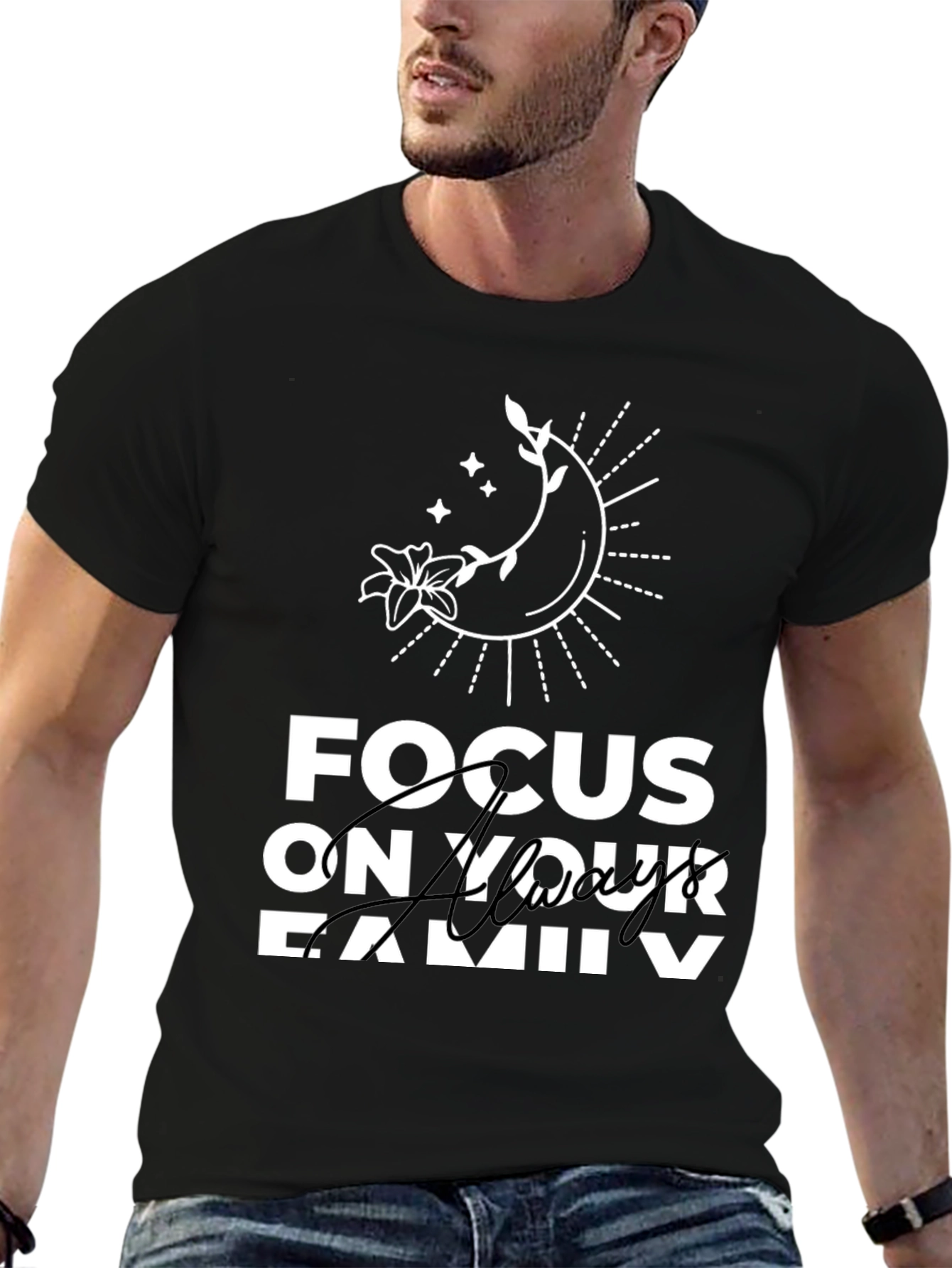Focus On Your Family T-Shirt - Stylish Graphic Tee