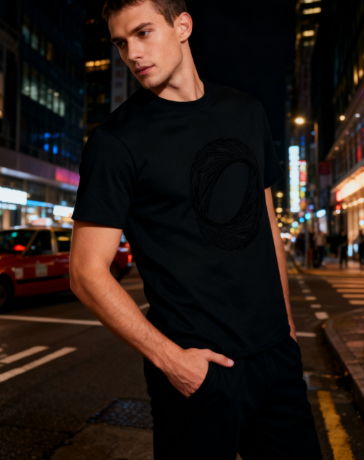 Abstract Circular Lines Art Graphic T-Shirt - 100% Cotton, Versatile for Diverse Occasions