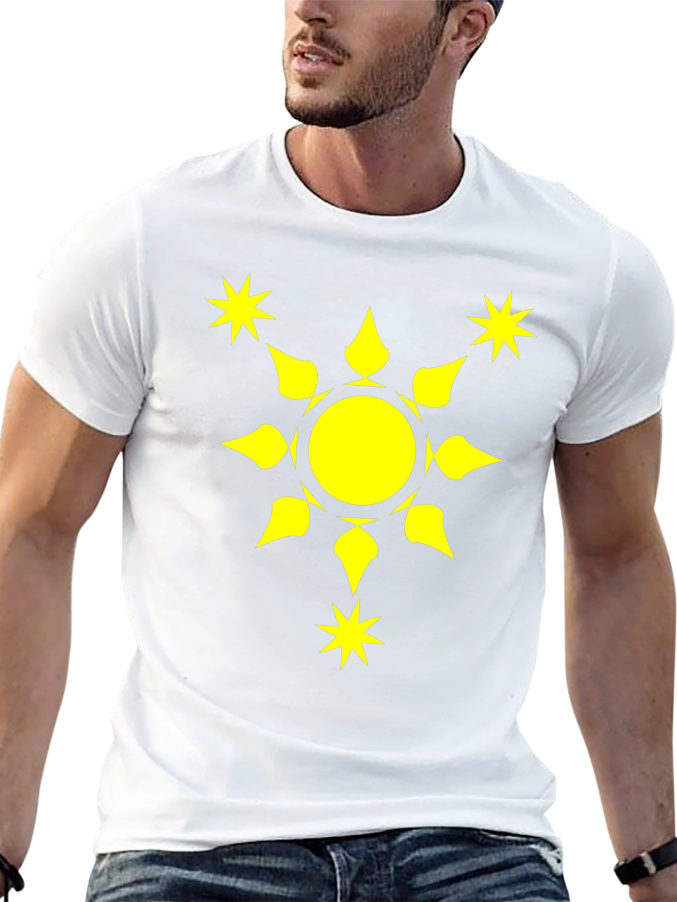 Sunburst Graphic Tee - Black Cotton Comfort Fit