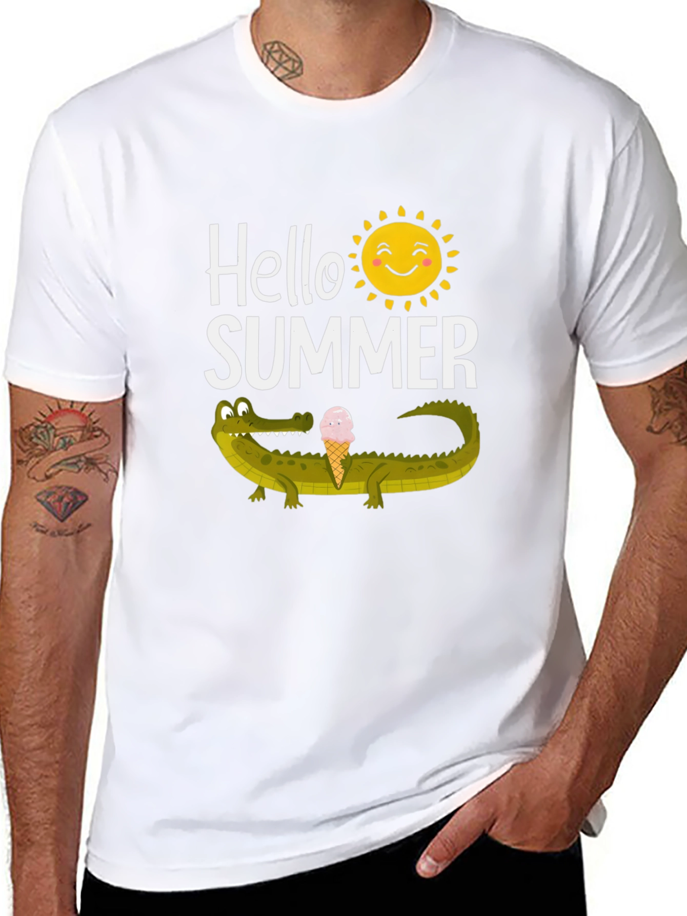 Hello Summer Crocodile Graphic Tee