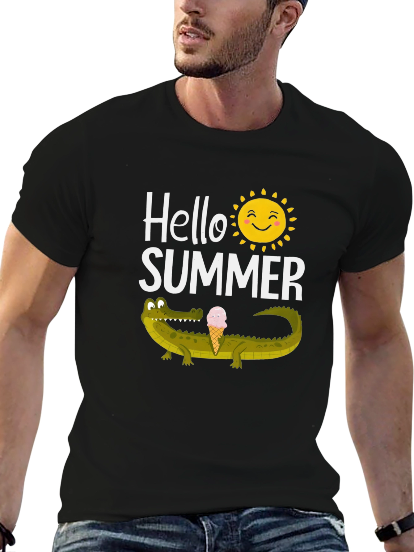 Hello Summer Crocodile Graphic Tee