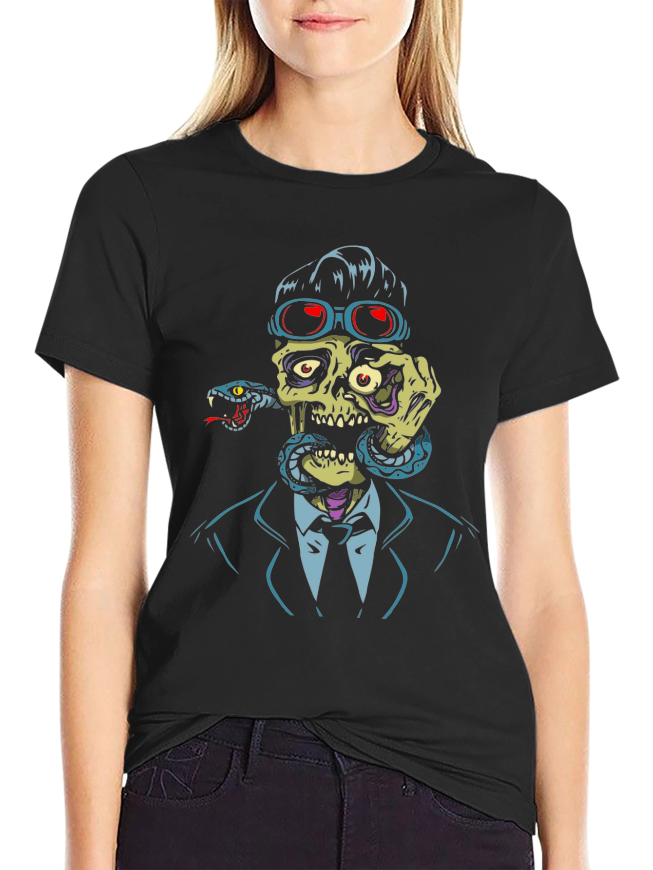 Skull & Snake Graphic T-Shirt