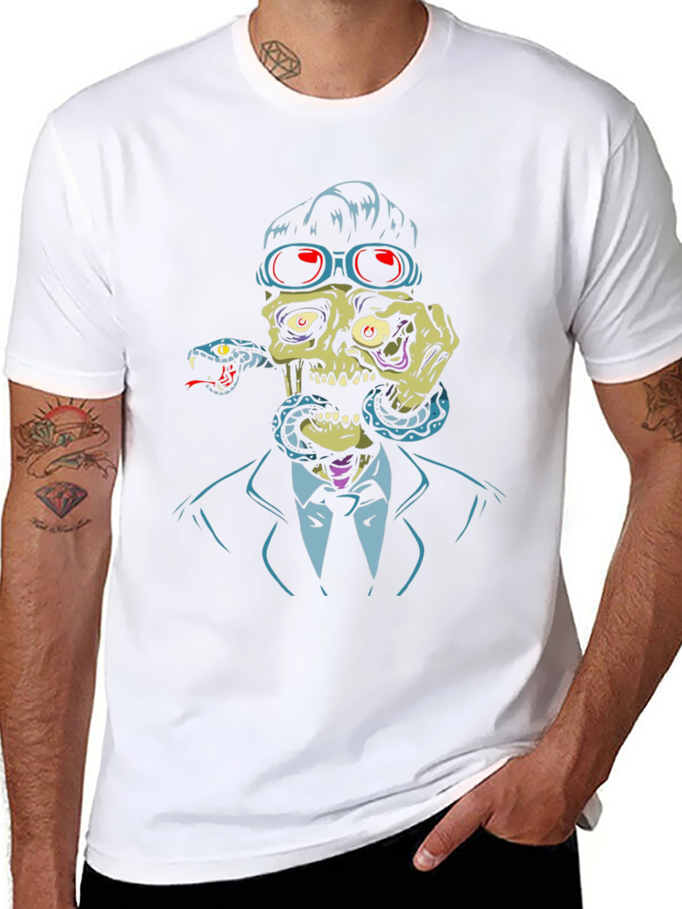 Skull & Snake Graphic T-Shirt