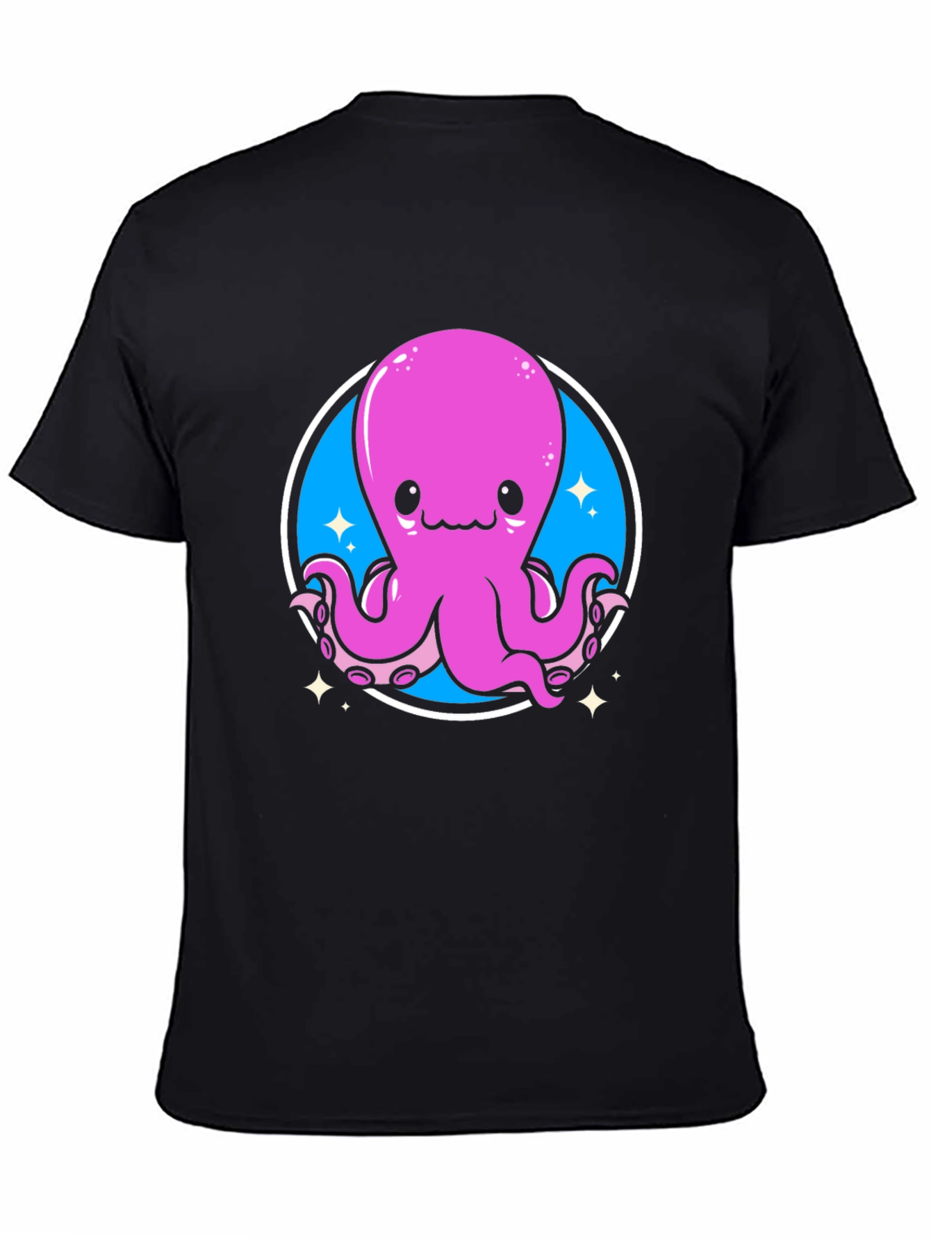Cute Octopus Graphic Tee - Black Unisex T-Shirt