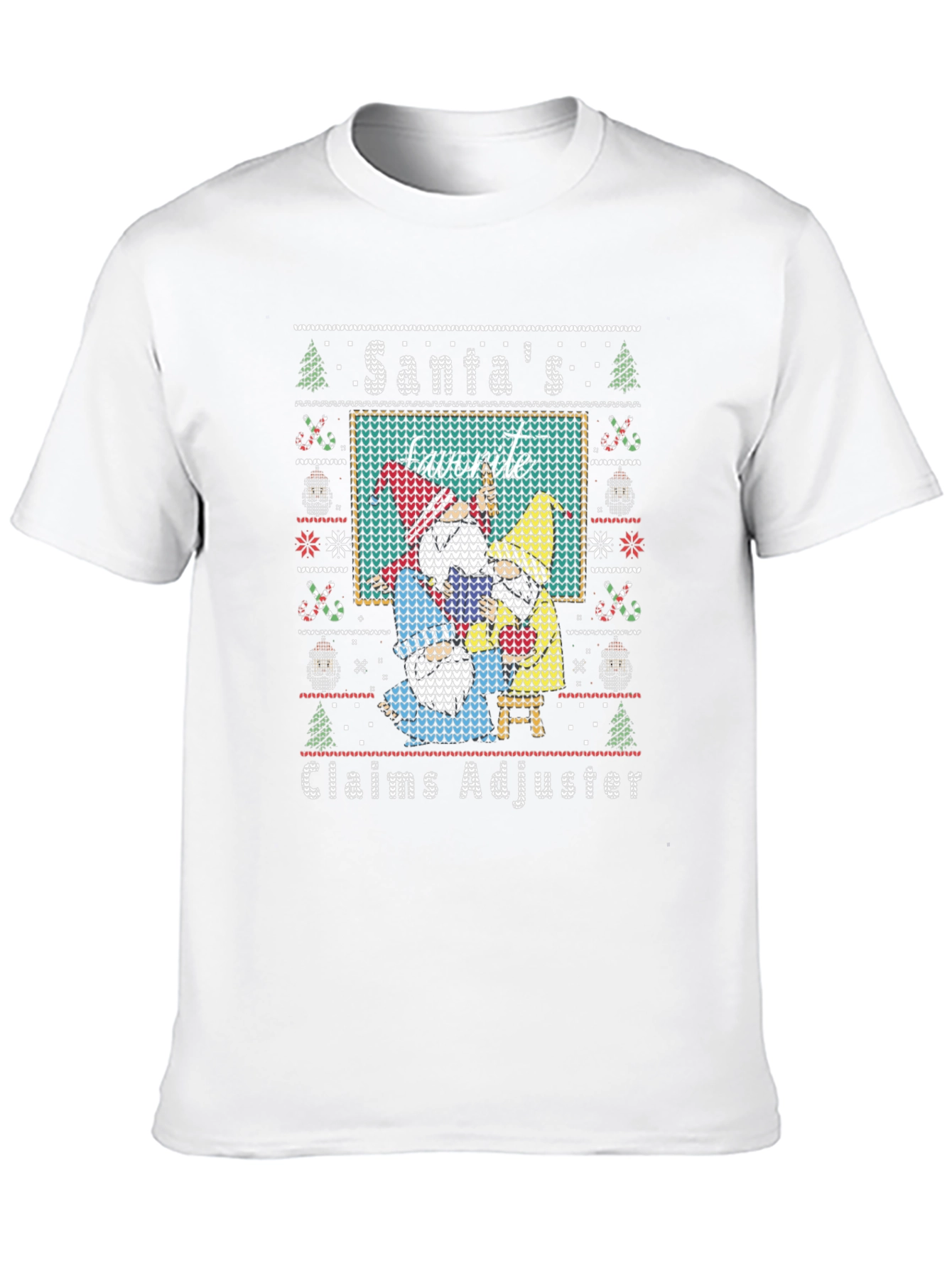 Santas Favorite Claims Adjuster Ugly Christmas T-Shirt