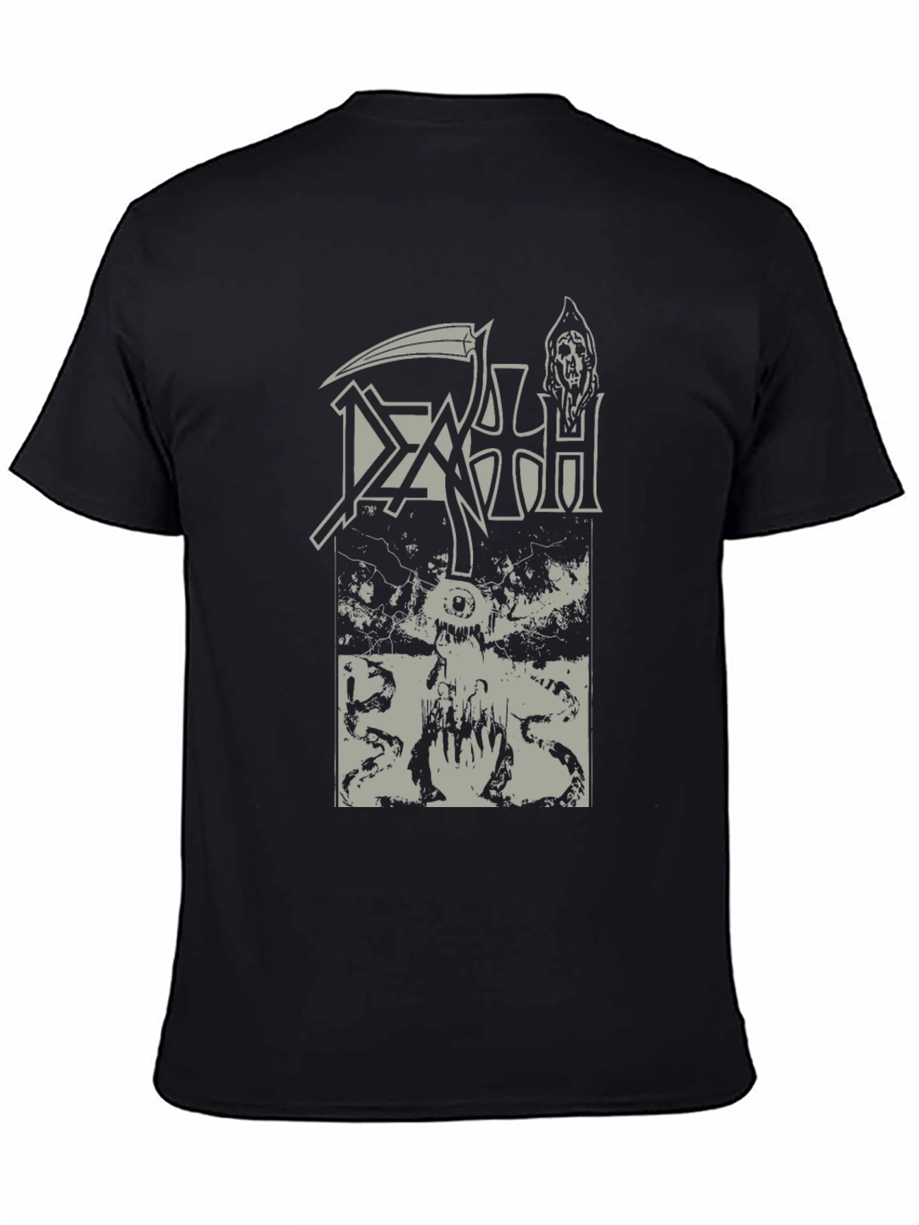 Death Metal Band Tee - Black Graphic Print Shirt
