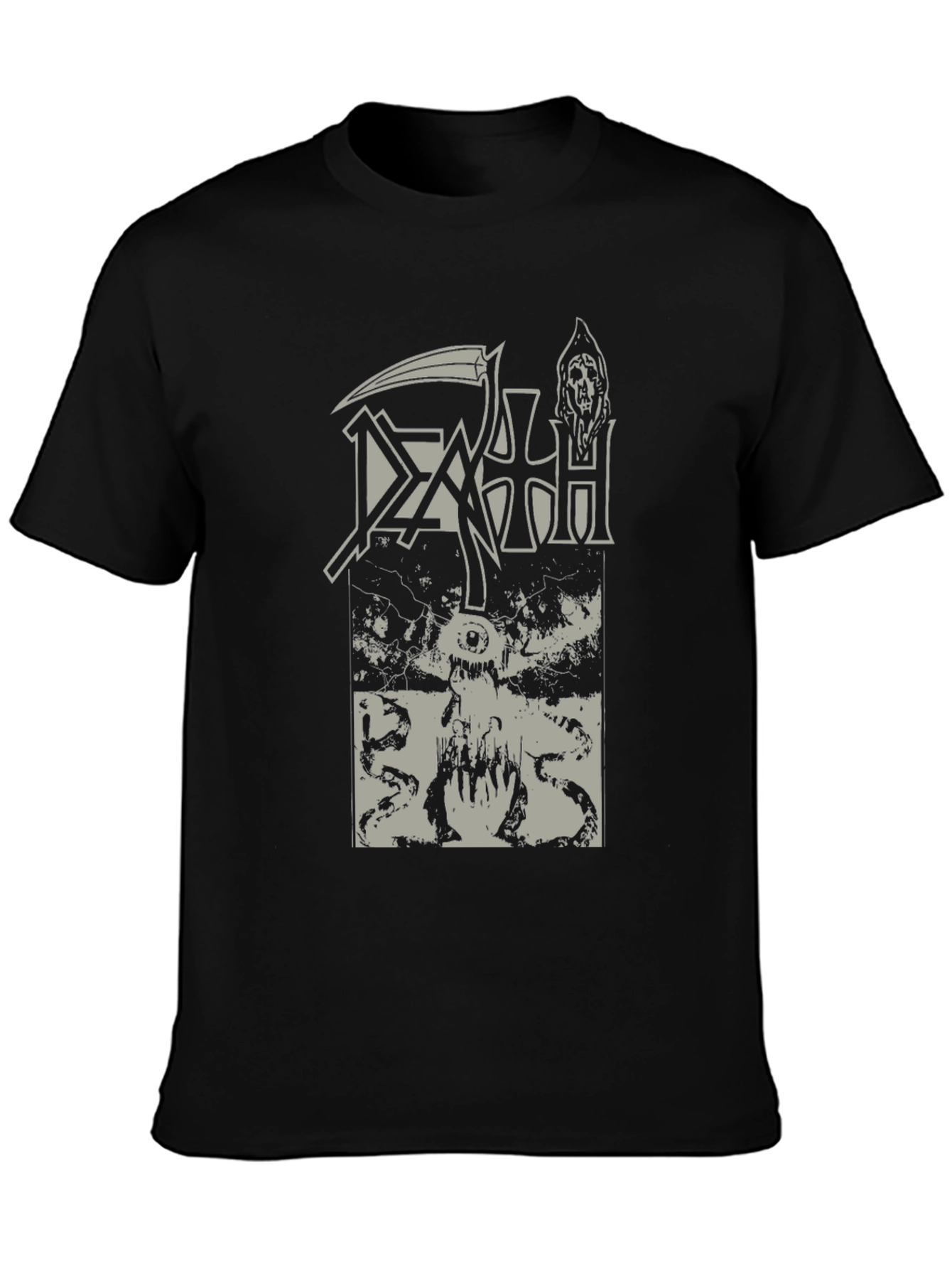 Death Metal Band Tee - Black Graphic Print Shirt