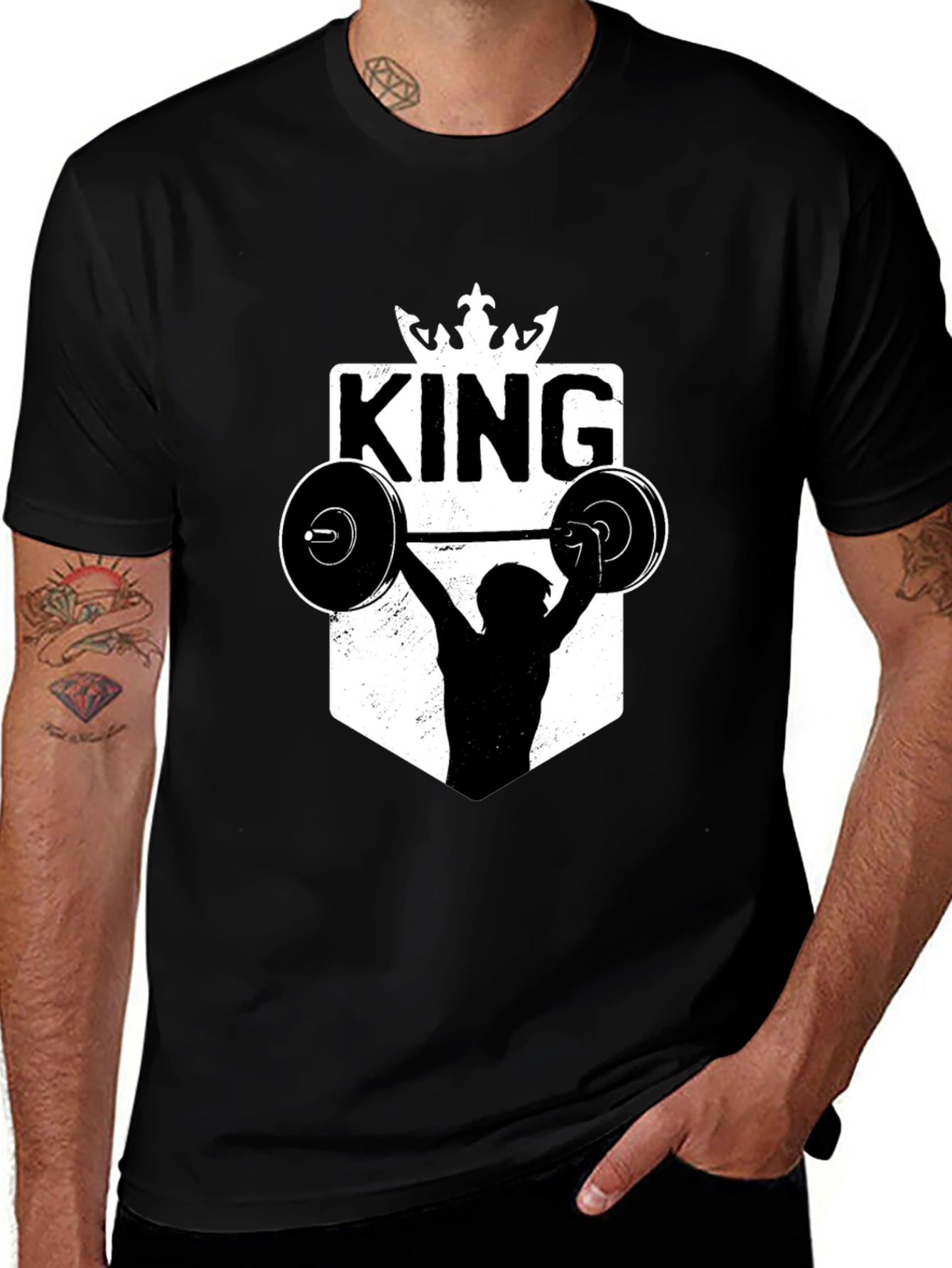 King Weightlifting Graphic T-Shirt - Black