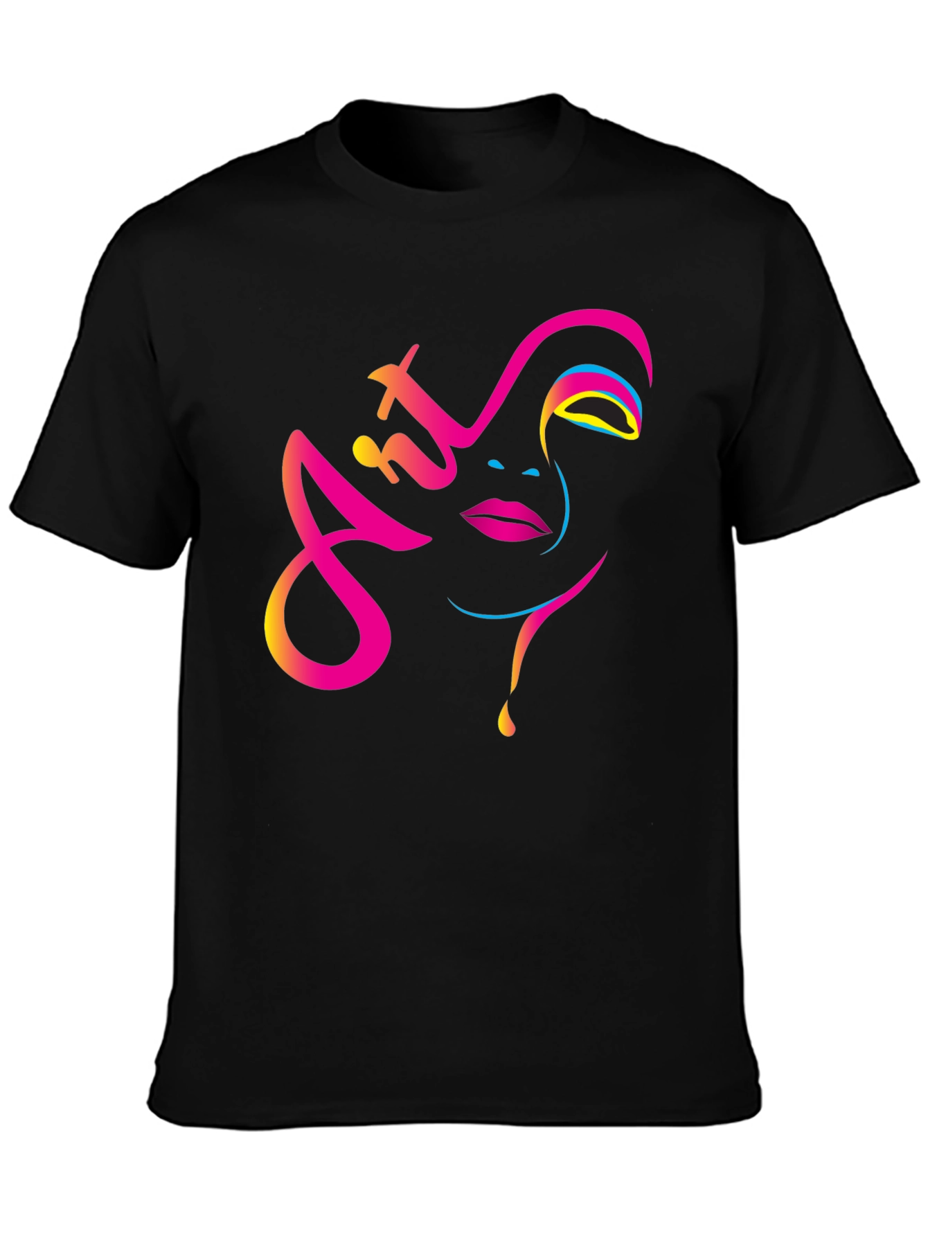 Art Face Graphic Tee - Modern Artistic Design