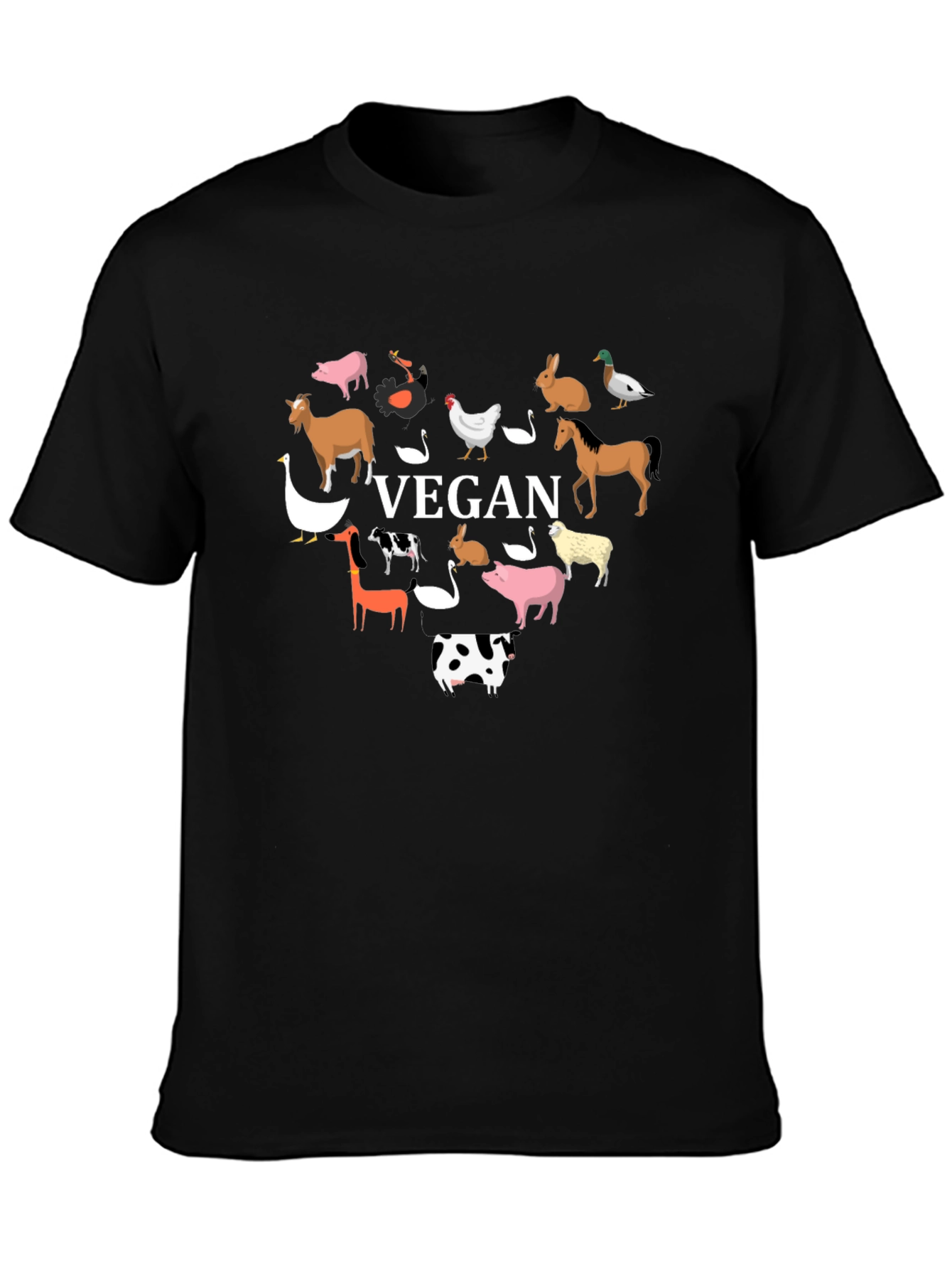 Vegan Heart Graphic Tee - Animal Lover Shirt