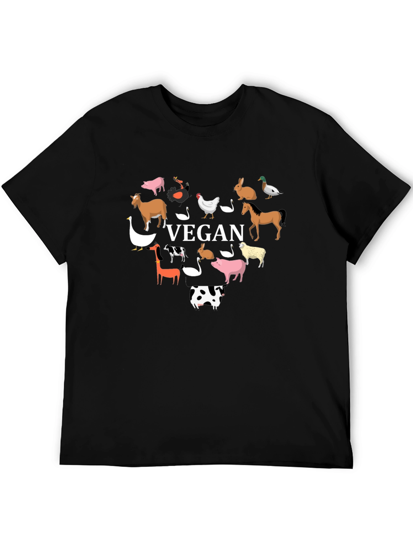 Vegan Heart Graphic Tee - Animal Lover Shirt