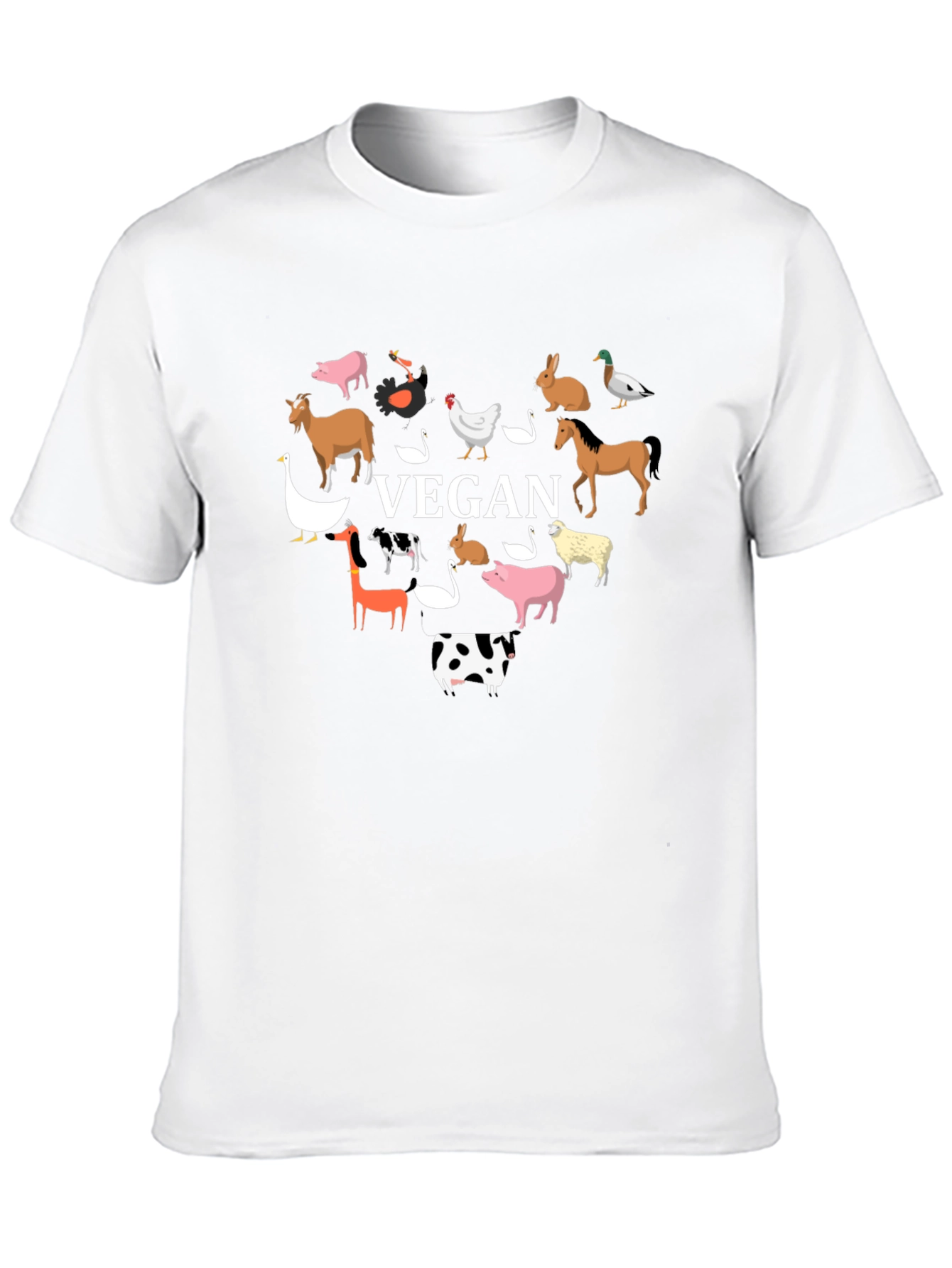 Vegan Heart Graphic Tee - Animal Lover Shirt