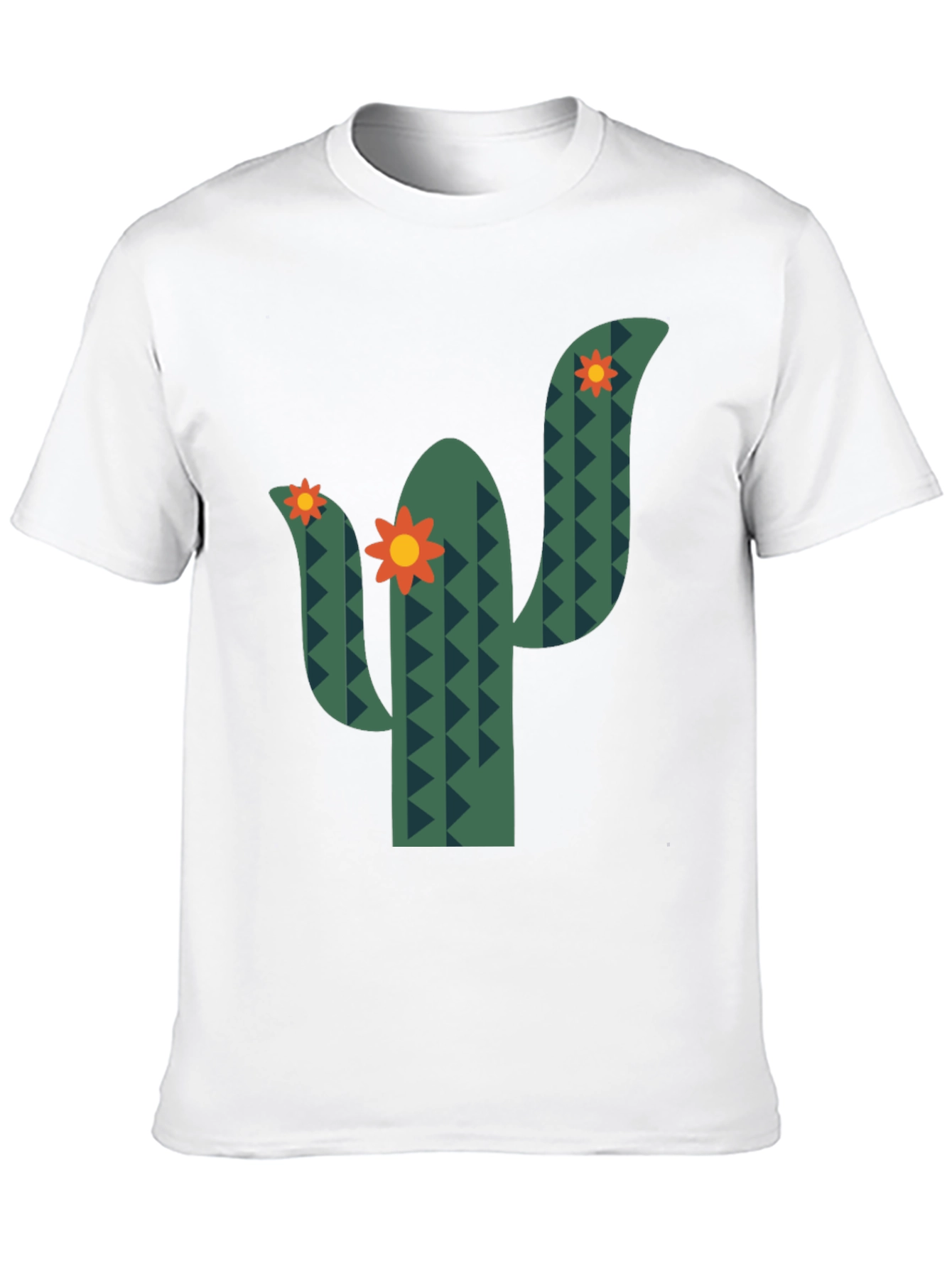 Cactus Flower Graphic Tee - Black Cotton T-Shirt
