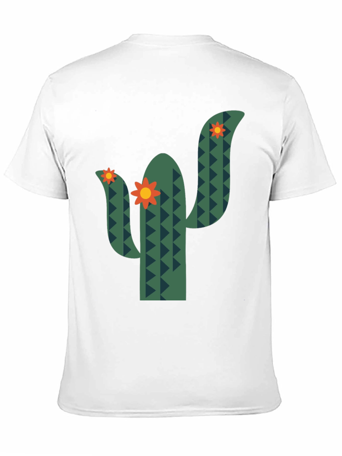 Cactus Flower Graphic Tee - Black Cotton T-Shirt