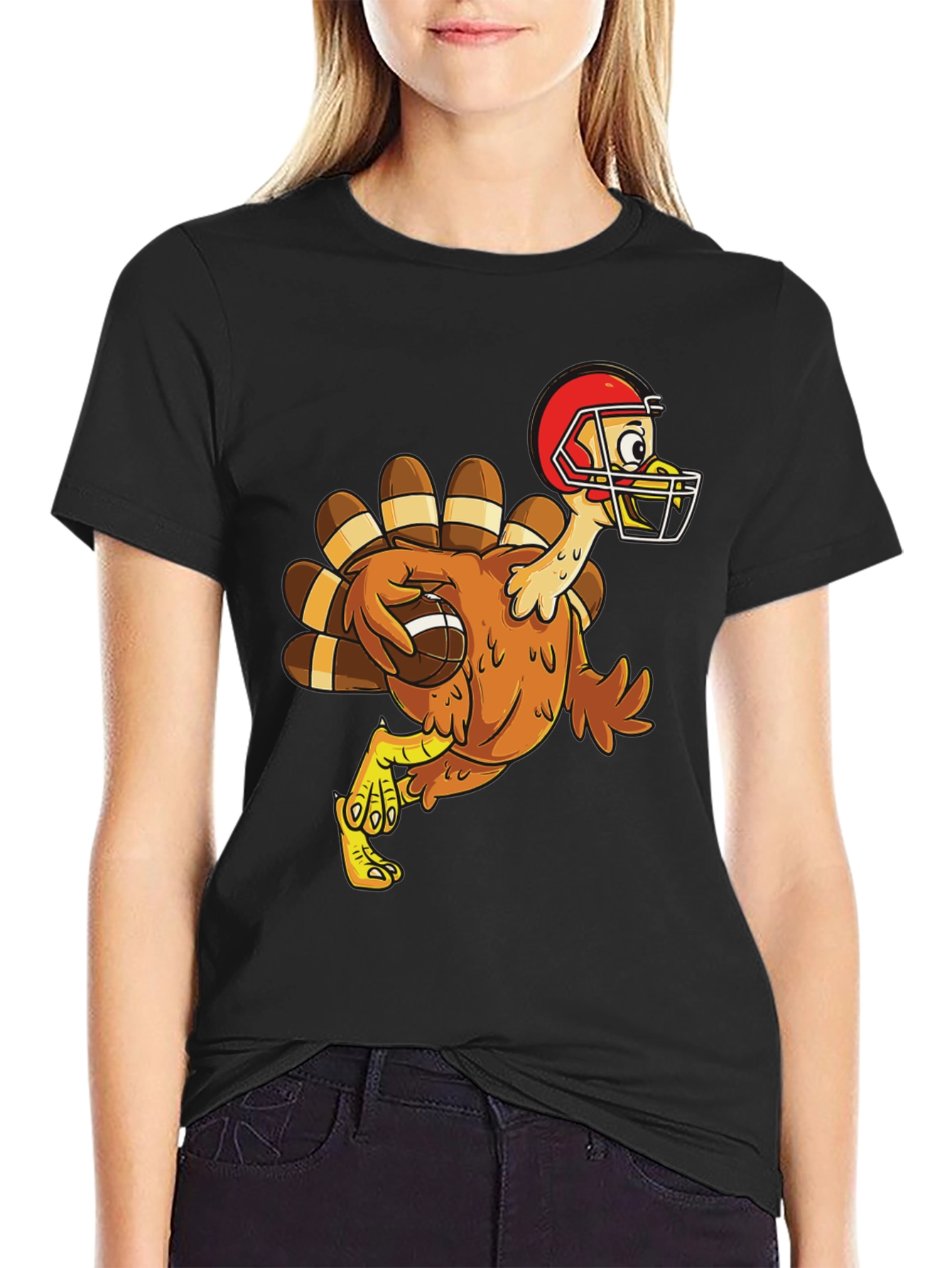 Turkey Football T-Shirt Thanksgiving Tee